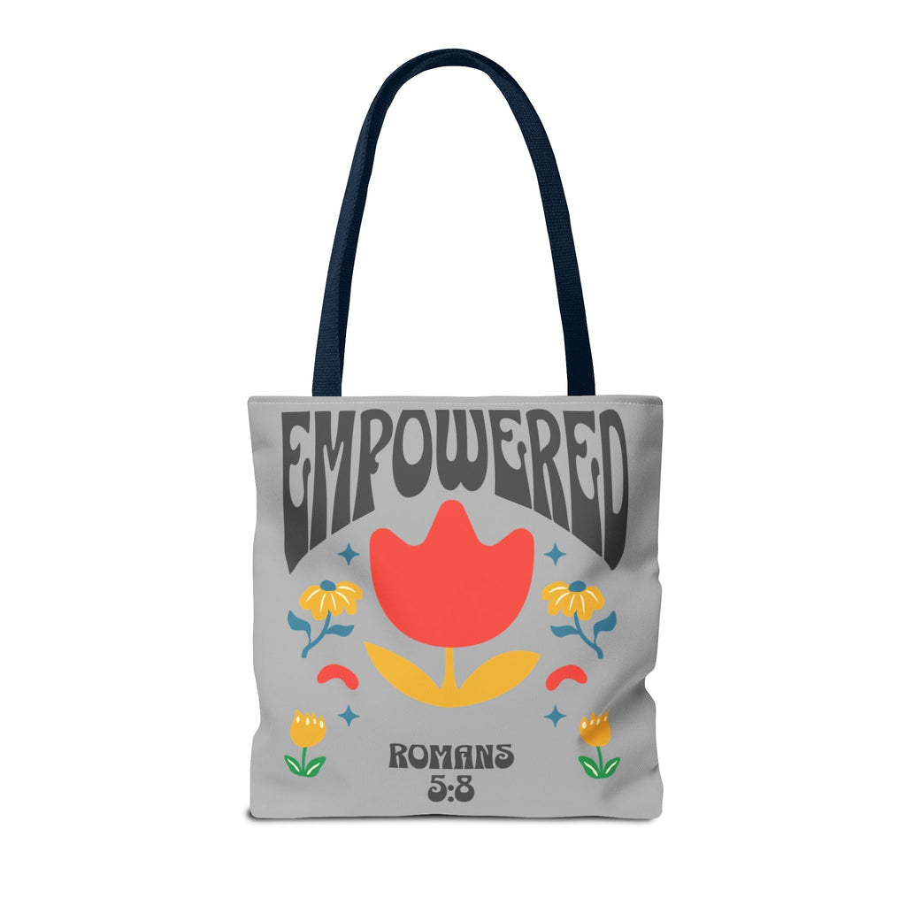 Empowered Floral Tote Bag | Inspirational Canvas Bag for Everyday | Romans 5:8 | Gift for Women, Motivational, Church, Travel | Bags – GodSpeed Threads