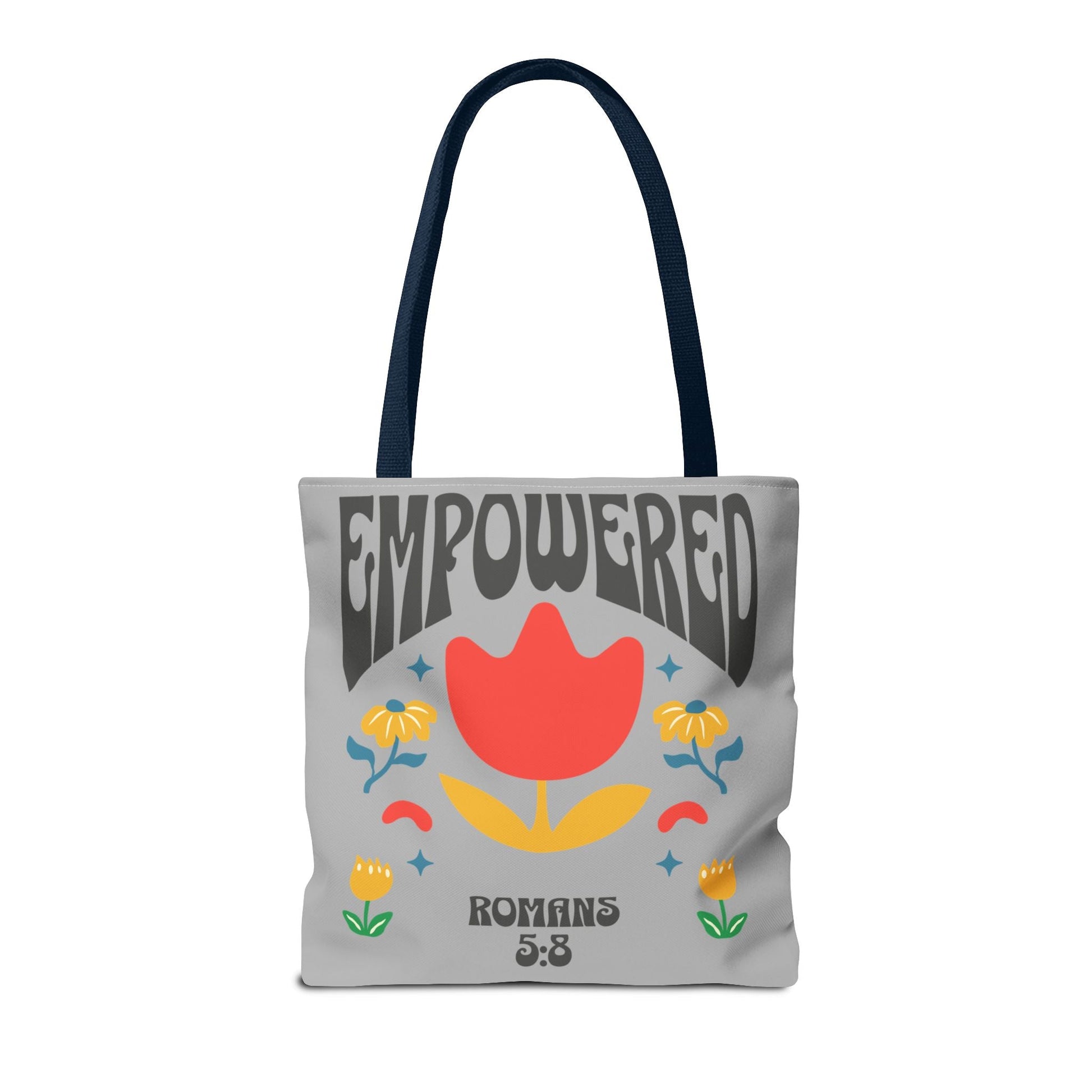 Empowered Floral Tote Bag | Inspirational Canvas Bag for Everyday | Romans 5:8 | Gift for Women, Motivational, Church, Travel | Bags – GodSpeed Threads