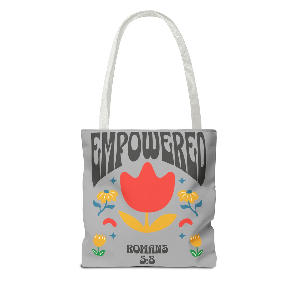 Empowered Floral Tote Bag | Inspirational Canvas Bag for Everyday | Romans 5:8 | Gift for Women, Motivational, Church, Travel | Bags – GodSpeed Threads