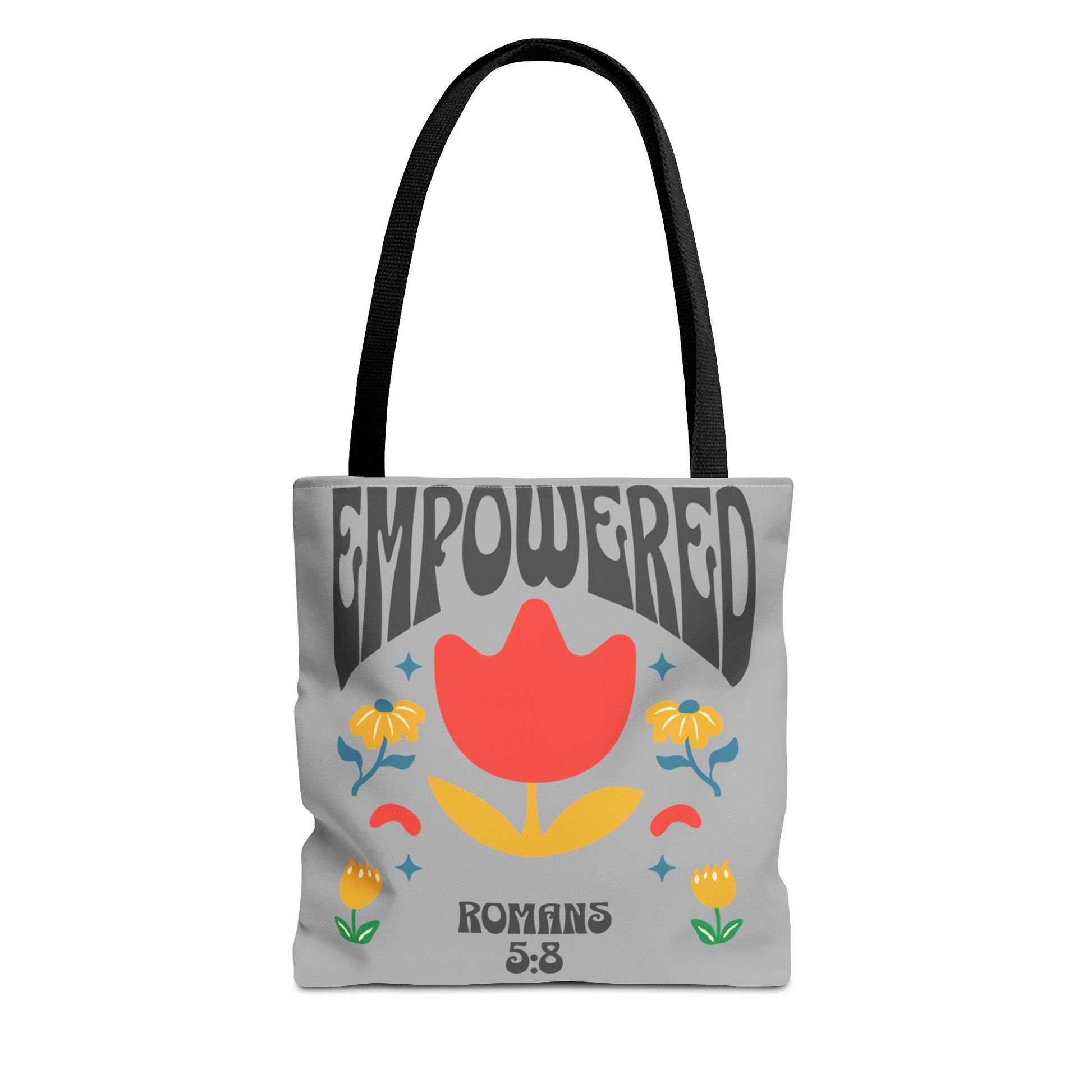 Empowered Floral Tote Bag | Inspirational Canvas Bag for Everyday | Romans 5:8 | Gift for Women, Motivational, Church, Travel | Bags – GodSpeed Threads