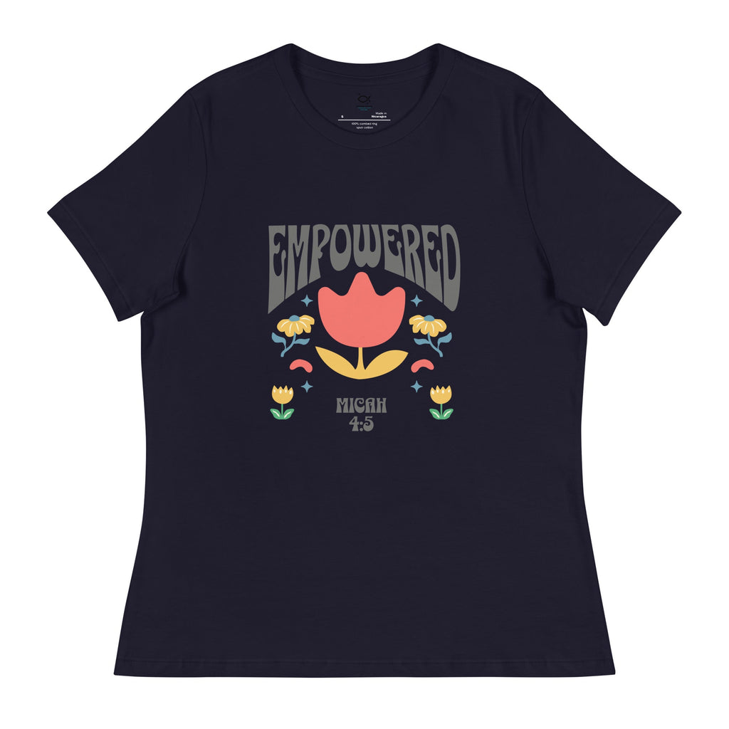 Empowered T-Shirt – Micah 4:5 Retro Floral Graphic Tee (Women’s Christian Shirt) | t-shirts – GodSpeed Threads