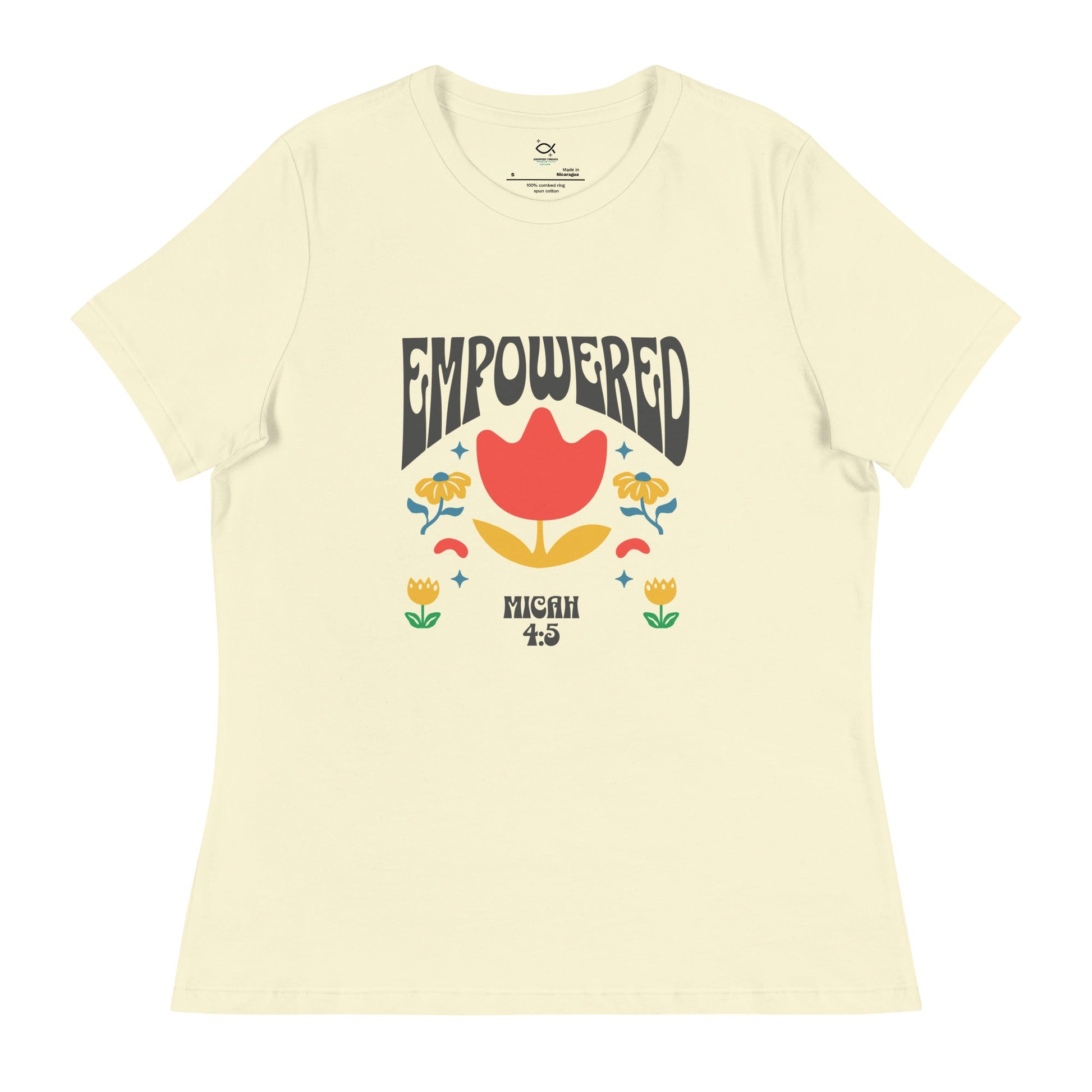 Empowered T-Shirt – Micah 4:5 Retro Floral Graphic Tee (Women’s Christian Shirt) | t-shirts – GodSpeed Threads
