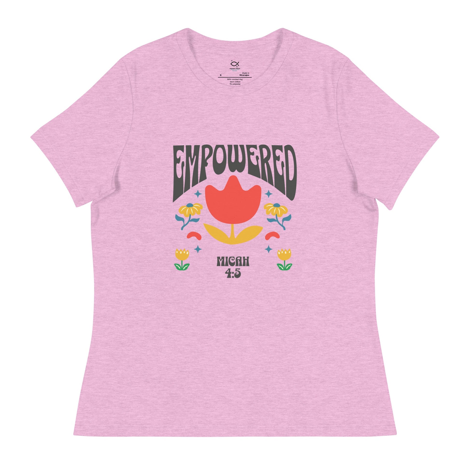 Empowered T-Shirt – Micah 4:5 Retro Floral Graphic Tee (Women’s Christian Shirt) | t-shirts – GodSpeed Threads