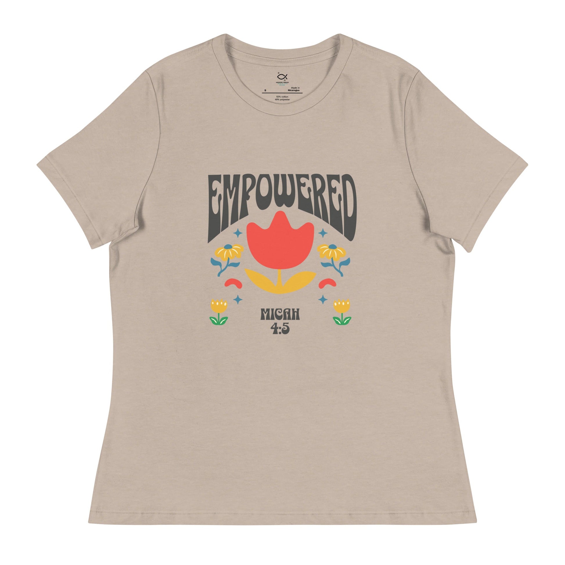 Empowered T-Shirt – Micah 4:5 Retro Floral Graphic Tee (Women’s Christian Shirt) | t-shirts – GodSpeed Threads