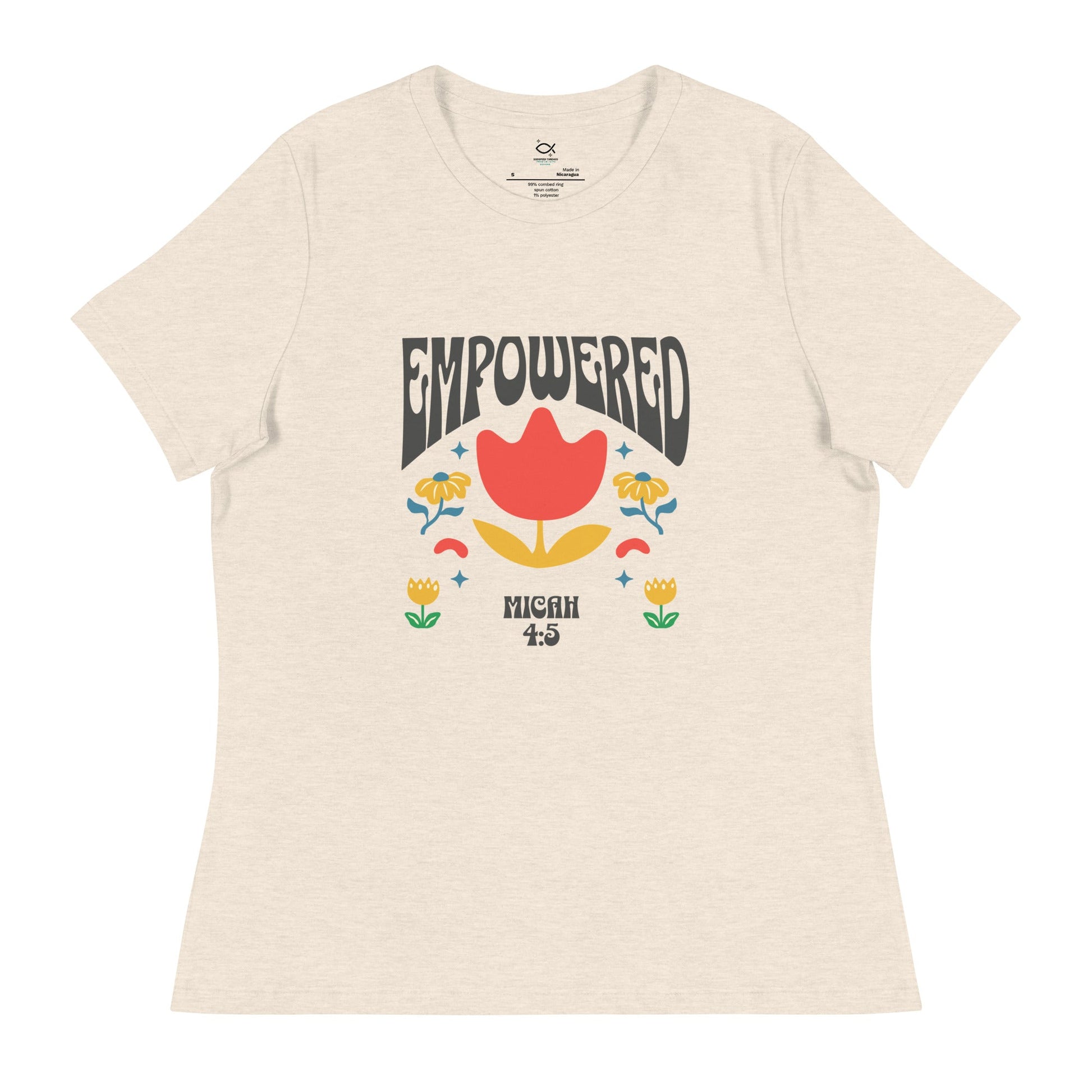 Empowered T-Shirt – Micah 4:5 Retro Floral Graphic Tee (Women’s Christian Shirt) | t-shirts – GodSpeed Threads