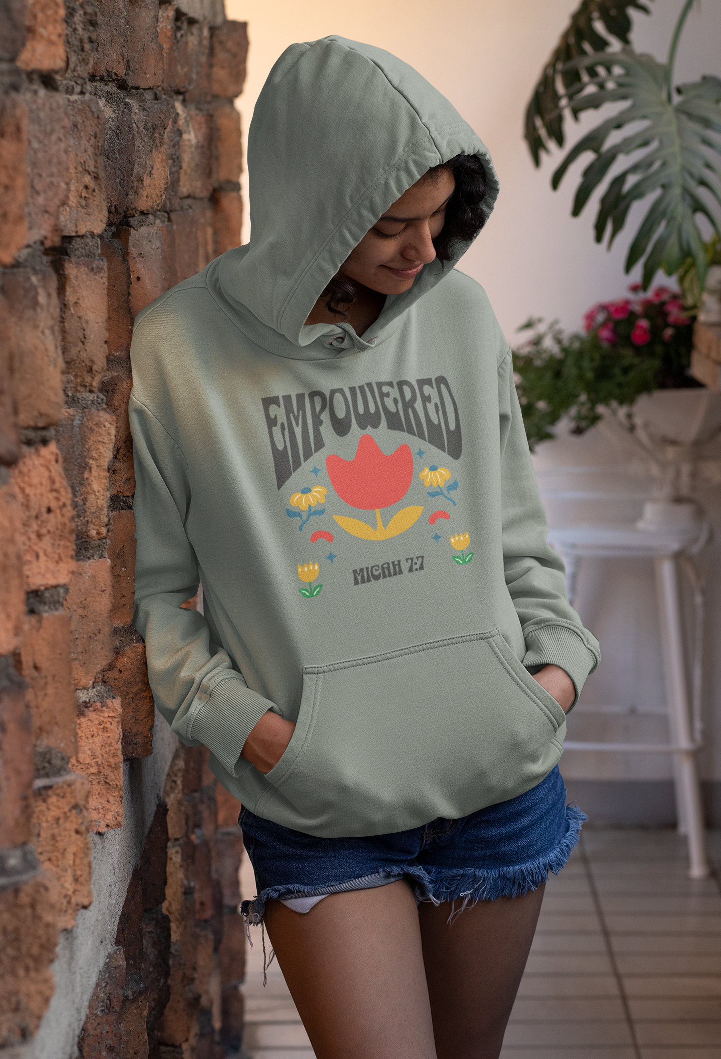 ✝️ Empowered Hoodie – Micah 7:7 Faith-Inspired Comfort Wear
