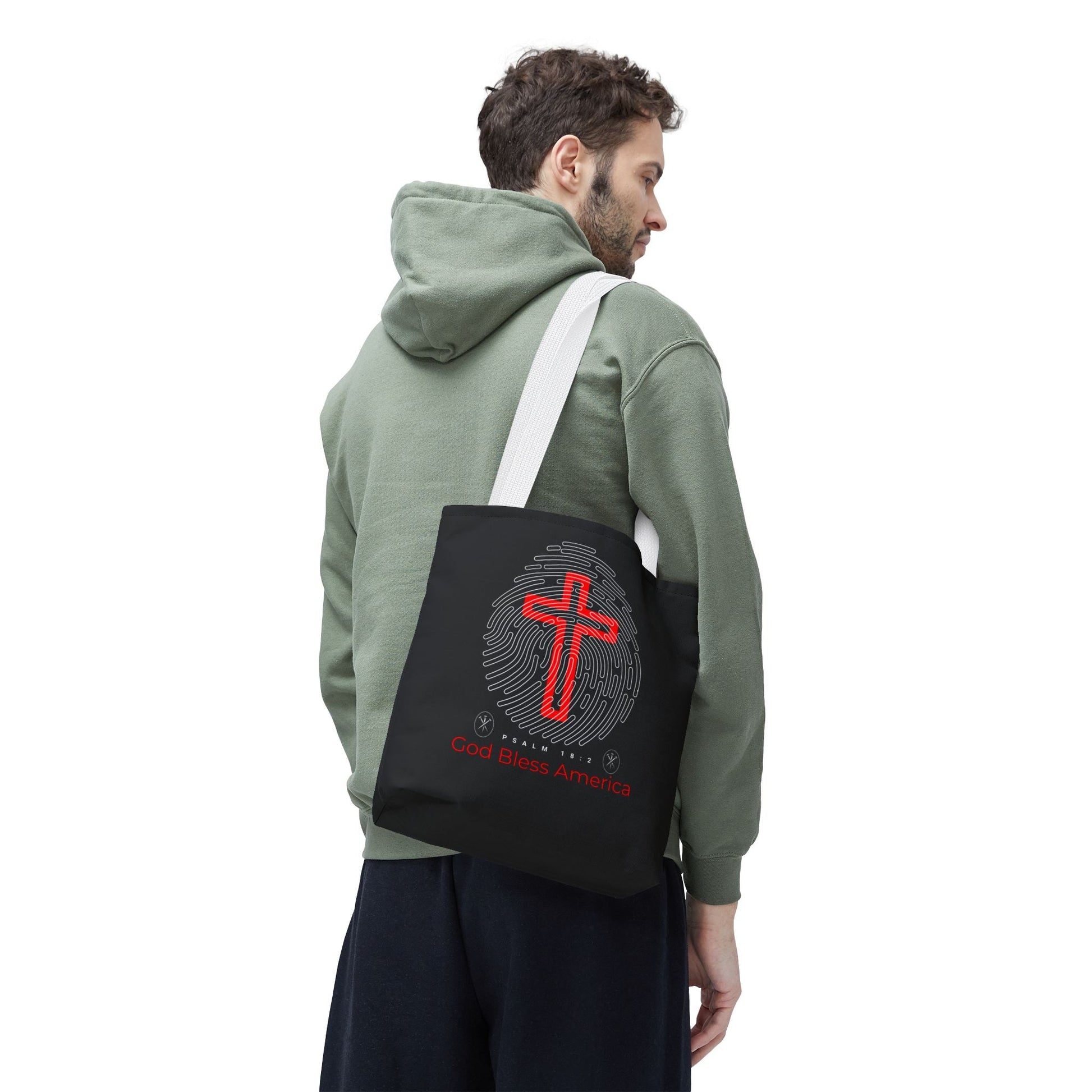 Faith - Inspired Tote Bag, Cross Design, God Bless America, Christian Gift, Spiritual Tote, Everyday Use, Religious Shopper | Bags – GodSpeed Threads