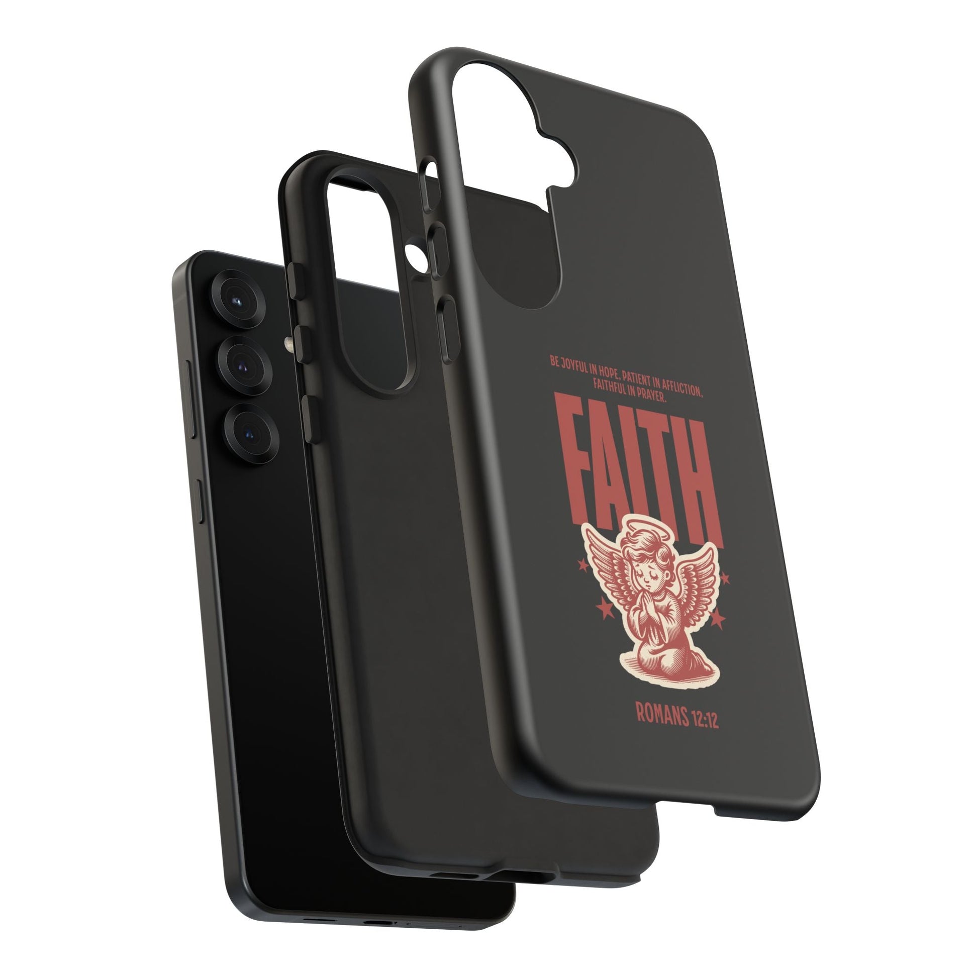 Faith - Inspired Tough Phone Case, Angel Phone Cover, Inspirational Mobile Protector, Christian Gift, Romans 12:12 Decor | Phone Case – GodSpeed Threads