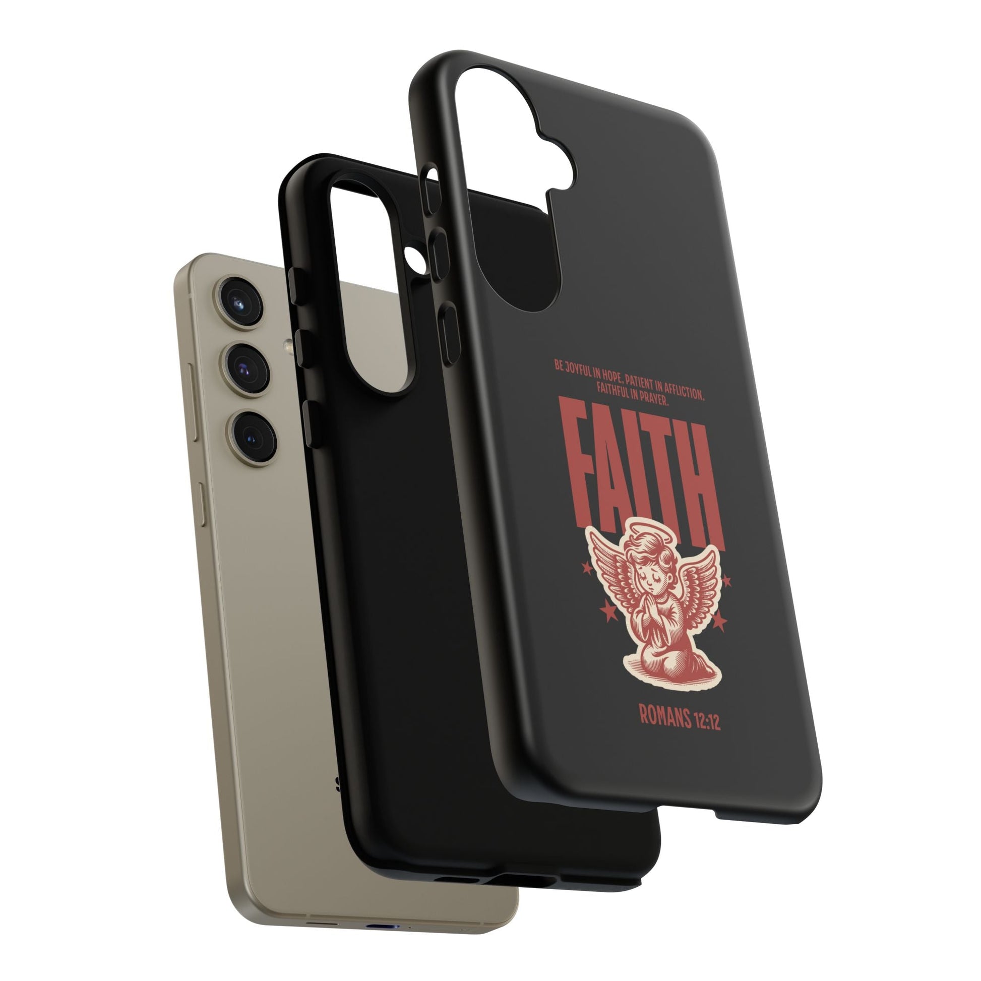 Faith - Inspired Tough Phone Case, Angel Phone Cover, Inspirational Mobile Protector, Christian Gift, Romans 12:12 Decor | Phone Case – GodSpeed Threads