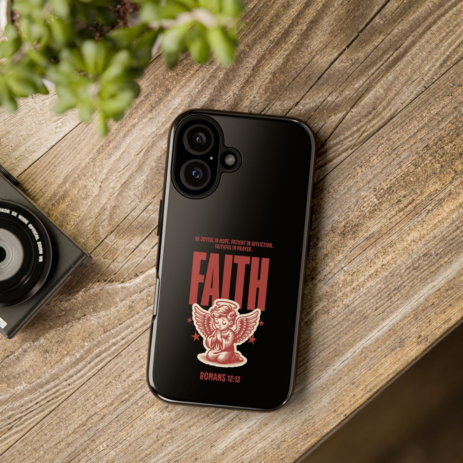 Faith - Inspired Tough Phone Case, Angel Phone Cover, Inspirational Mobile Protector, Christian Gift, Romans 12:12 Decor | Phone Case – GodSpeed Threads