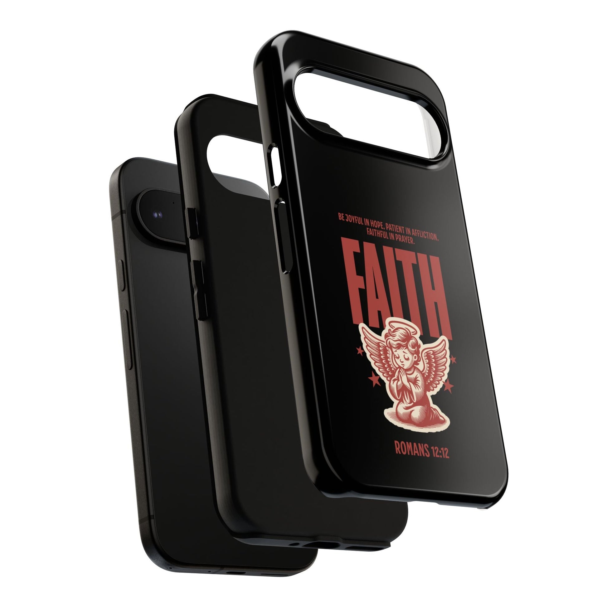 Faith - Inspired Tough Phone Case, Angel Phone Cover, Inspirational Mobile Protector, Christian Gift, Romans 12:12 Decor | Phone Case – GodSpeed Threads