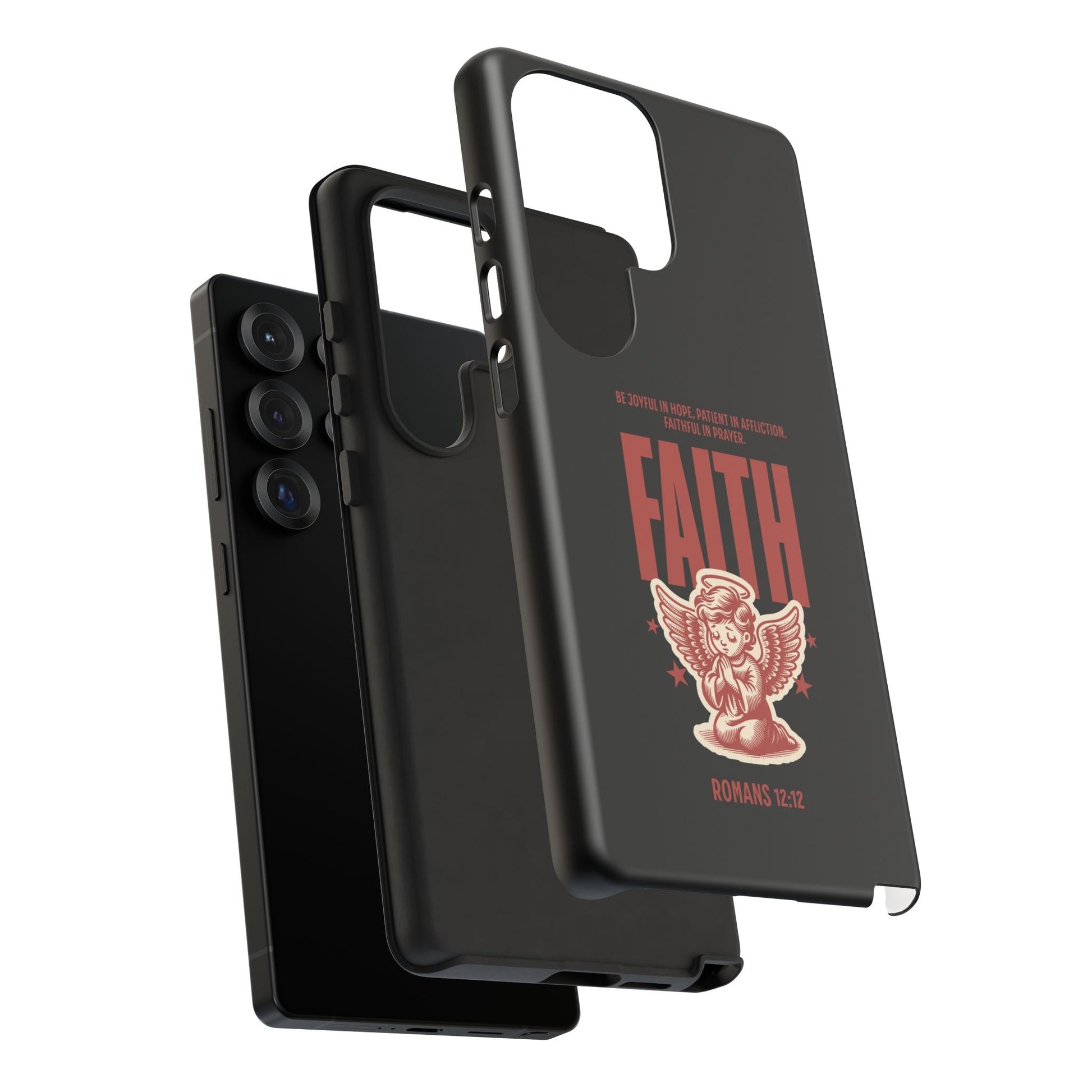 Faith - Inspired Tough Phone Case, Angel Phone Cover, Inspirational Mobile Protector, Christian Gift, Romans 12:12 Decor | Phone Case – GodSpeed Threads
