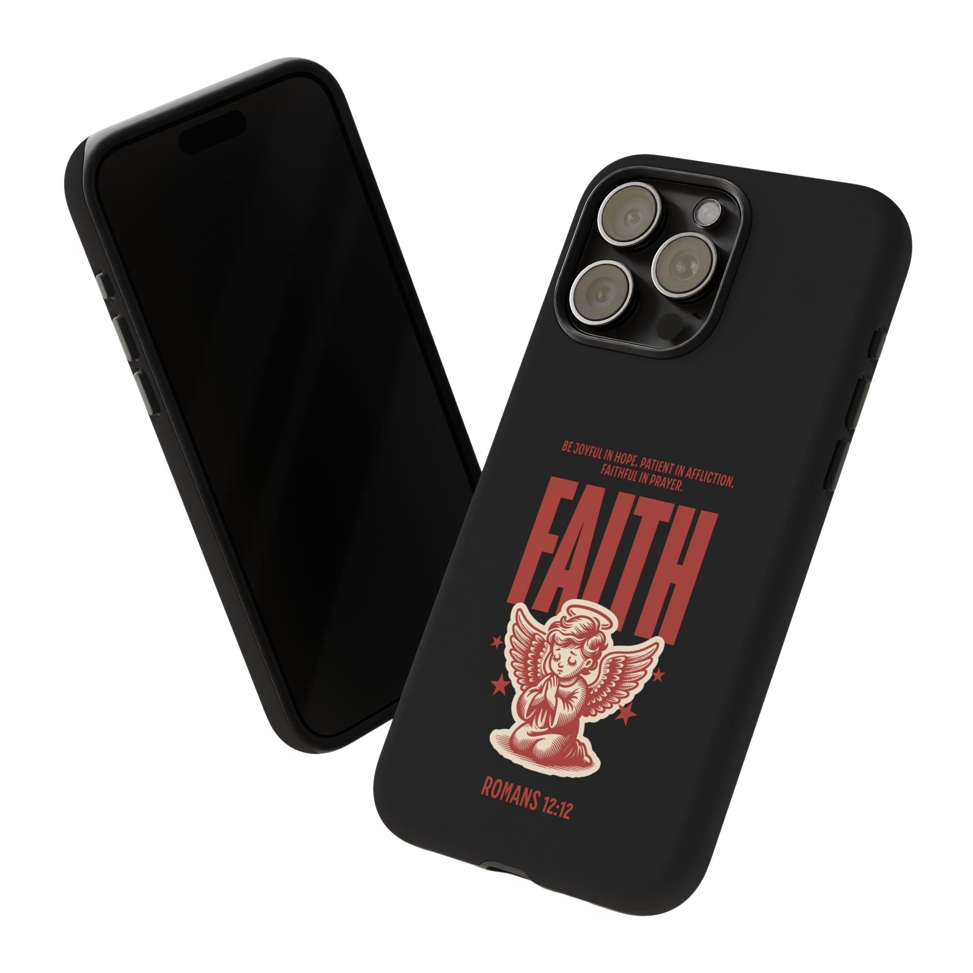 Faith - Inspired Tough Phone Case, Angel Phone Cover, Inspirational Mobile Protector, Christian Gift, Romans 12:12 Decor | Phone Case – GodSpeed Threads