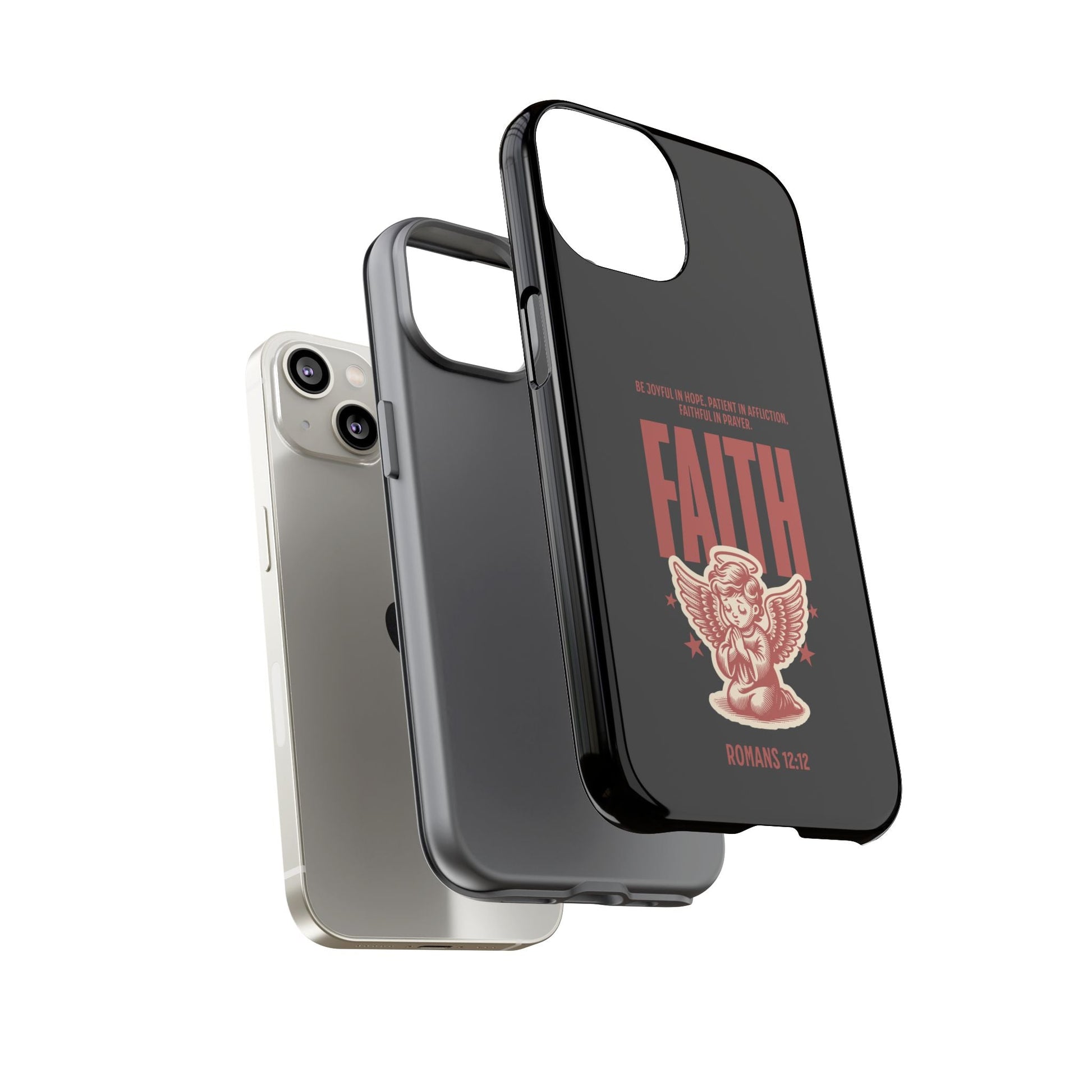 Faith - Inspired Tough Phone Case, Angel Phone Cover, Inspirational Mobile Protector, Christian Gift, Romans 12:12 Decor | Phone Case – GodSpeed Threads
