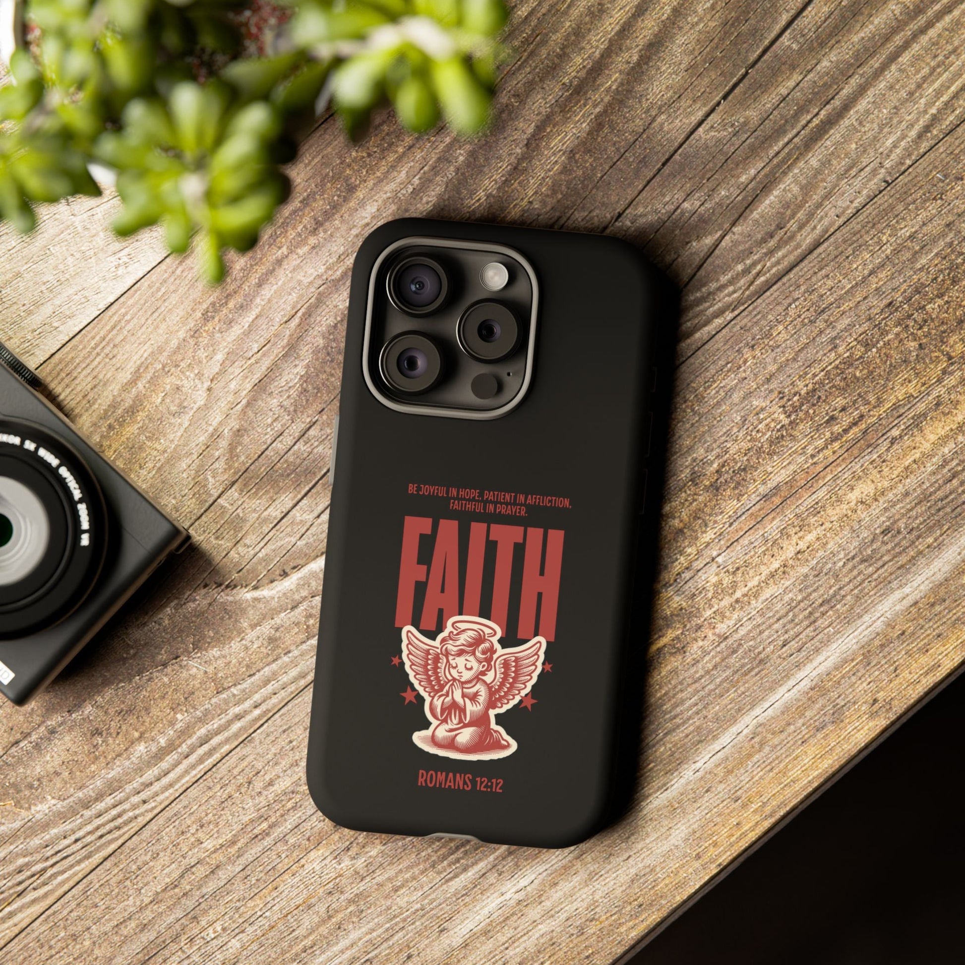 Faith - Inspired Tough Phone Case, Angel Phone Cover, Inspirational Mobile Protector, Christian Gift, Romans 12:12 Decor | Phone Case – GodSpeed Threads