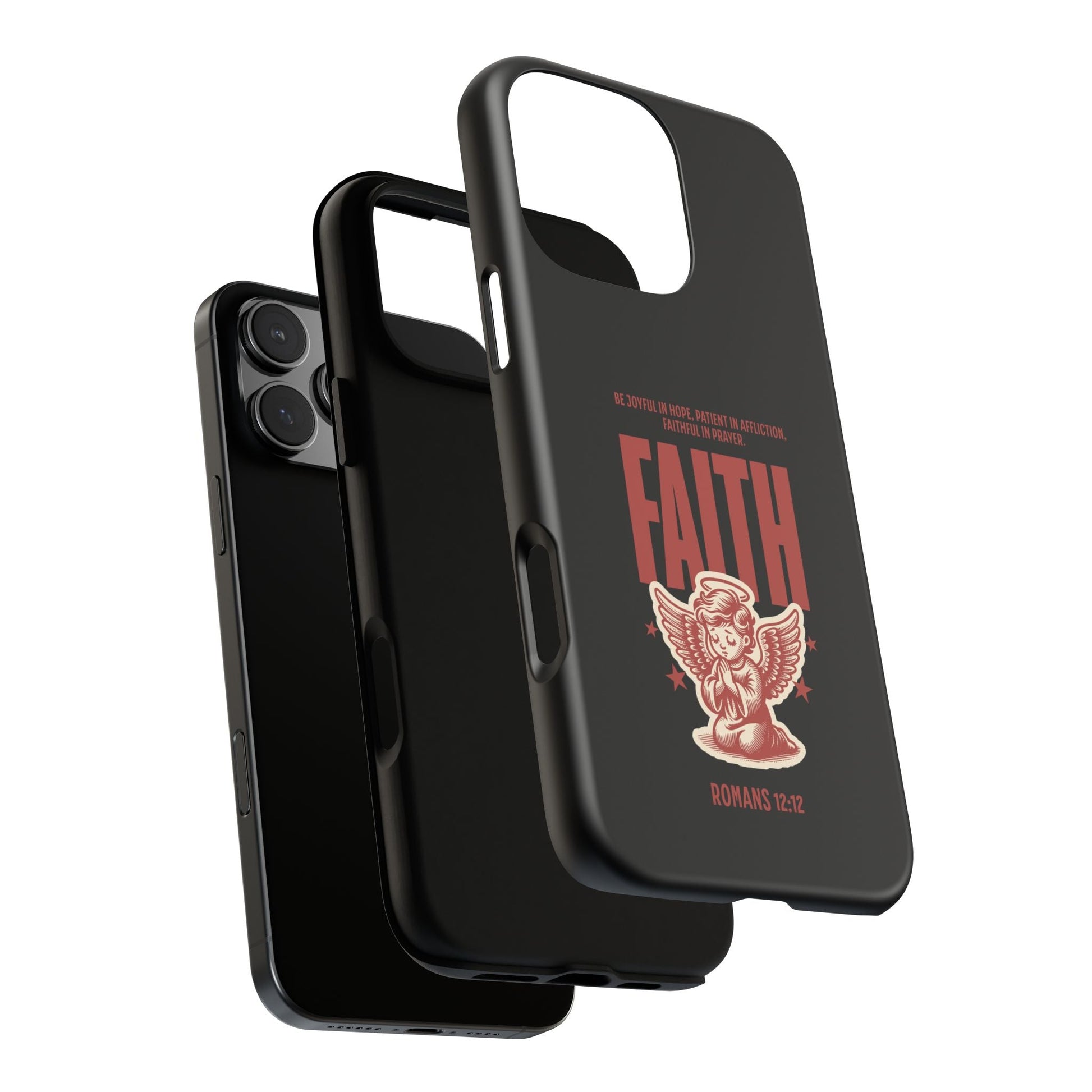 Faith - Inspired Tough Phone Case, Angel Phone Cover, Inspirational Mobile Protector, Christian Gift, Romans 12:12 Decor | Phone Case – GodSpeed Threads