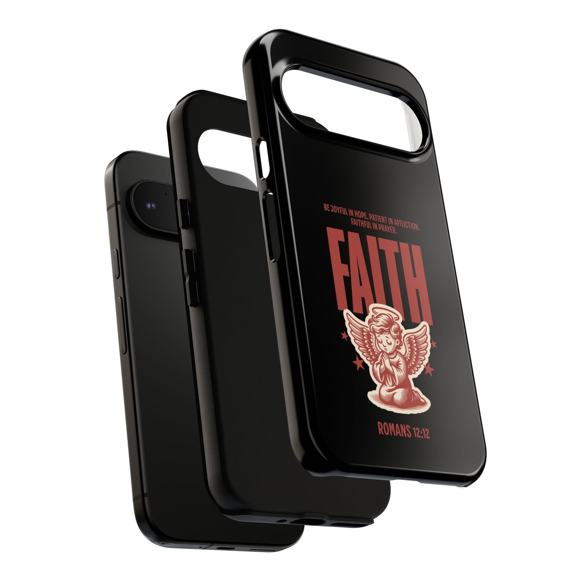 Faith - Inspired Tough Phone Case, Angel Phone Cover, Inspirational Mobile Protector, Christian Gift, Romans 12:12 Decor | Phone Case – GodSpeed Threads