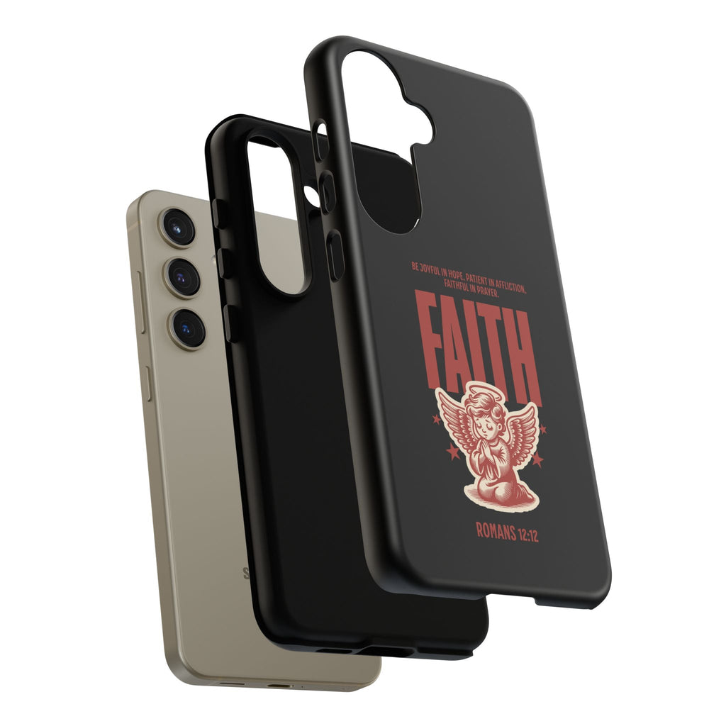 Faith - Inspired Tough Phone Case, Angel Phone Cover, Inspirational Mobile Protector, Christian Gift, Romans 12:12 Decor | Phone Case – GodSpeed Threads