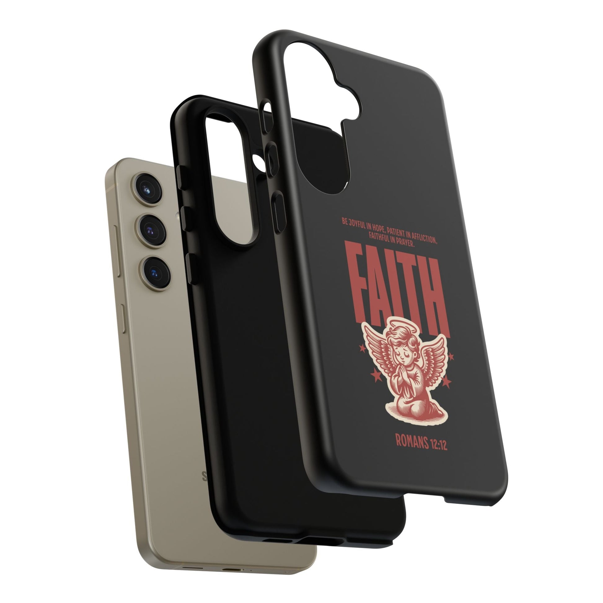 Faith - Inspired Tough Phone Case, Angel Phone Cover, Inspirational Mobile Protector, Christian Gift, Romans 12:12 Decor | Phone Case – GodSpeed Threads