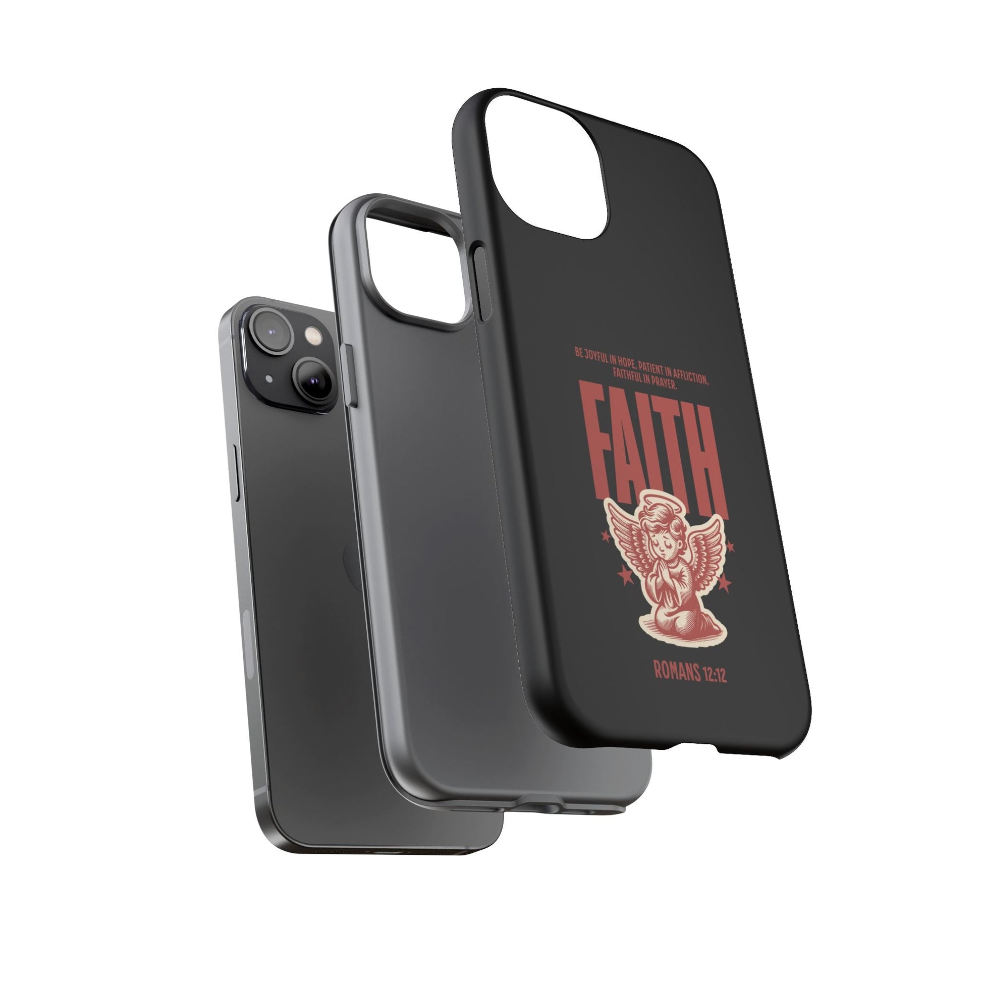 Faith - Inspired Tough Phone Case, Angel Phone Cover, Inspirational Mobile Protector, Christian Gift, Romans 12:12 Decor | Phone Case – GodSpeed Threads