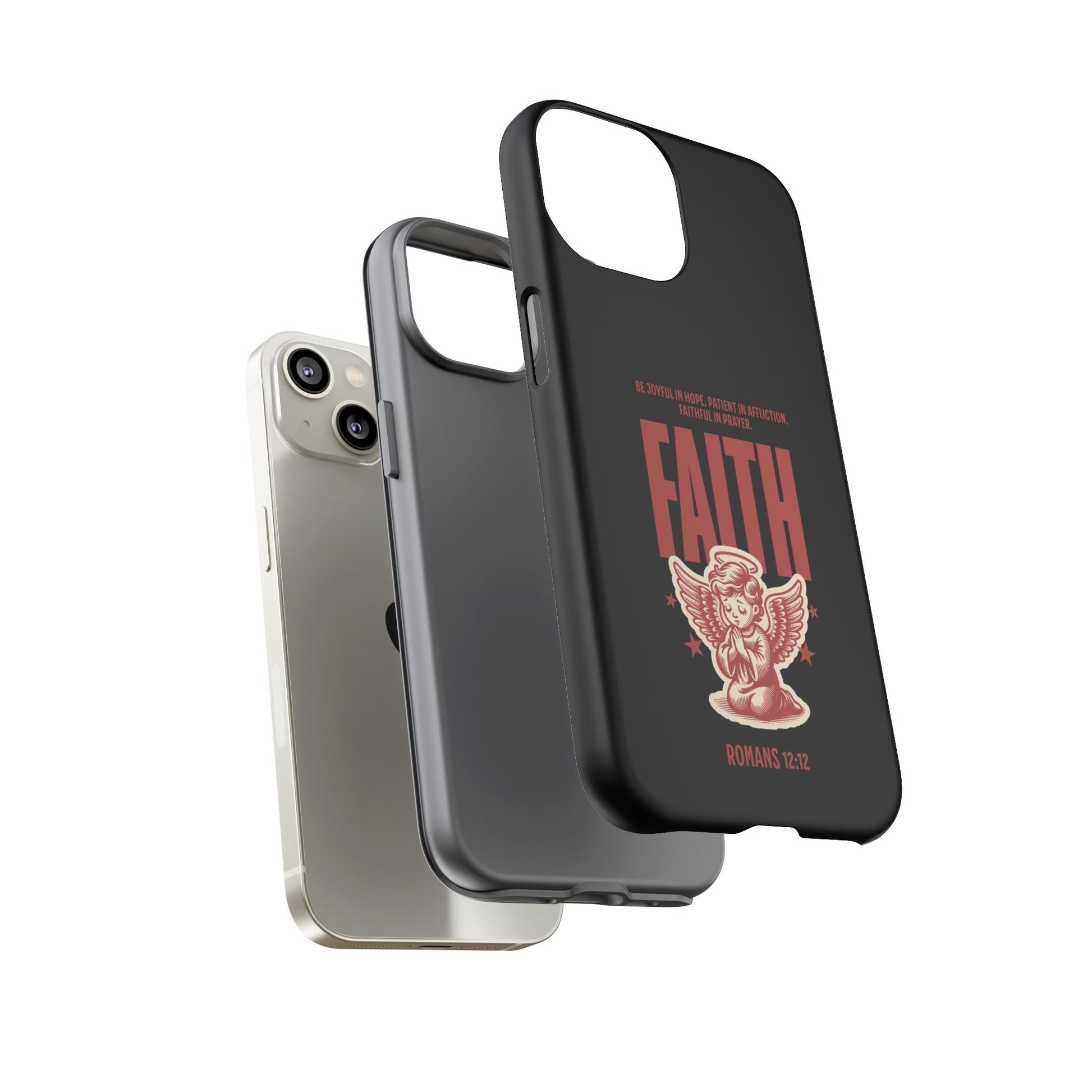 Faith - Inspired Tough Phone Case, Angel Phone Cover, Inspirational Mobile Protector, Christian Gift, Romans 12:12 Decor | Phone Case – GodSpeed Threads