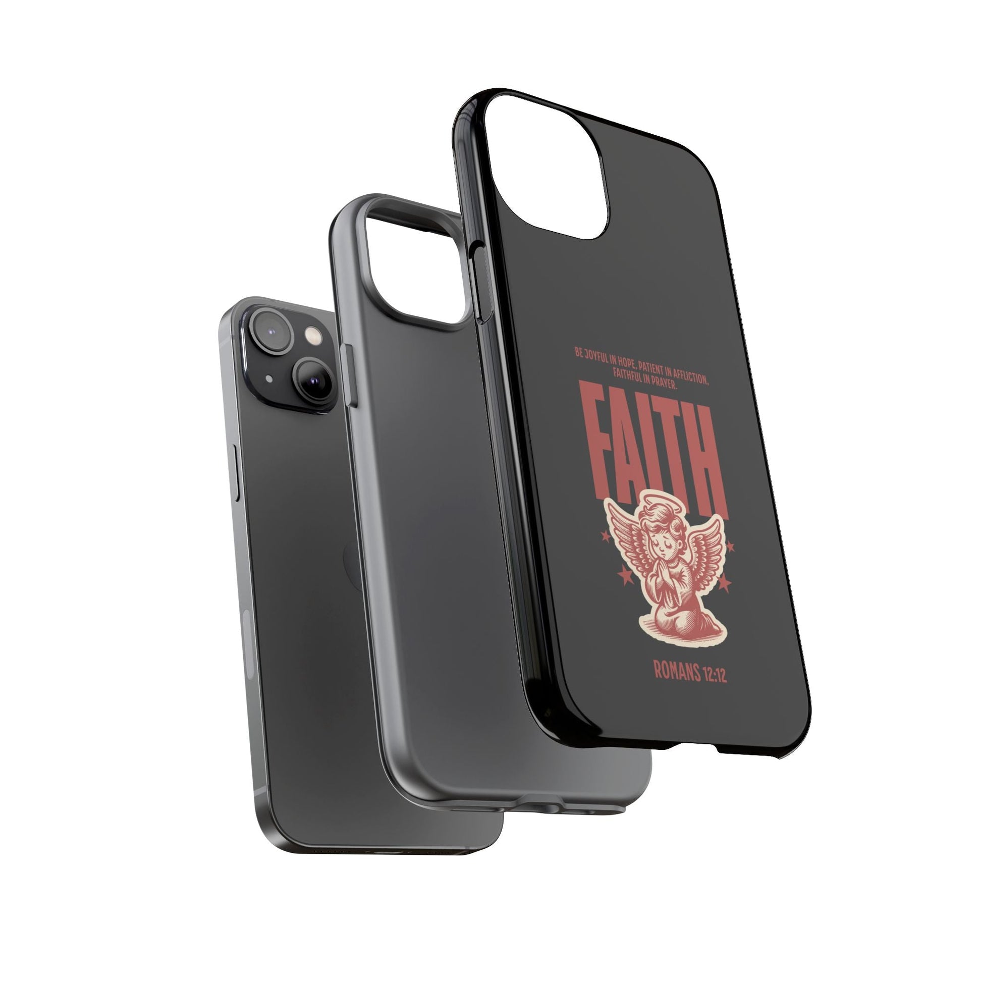 Faith - Inspired Tough Phone Case, Angel Phone Cover, Inspirational Mobile Protector, Christian Gift, Romans 12:12 Decor | Phone Case – GodSpeed Threads