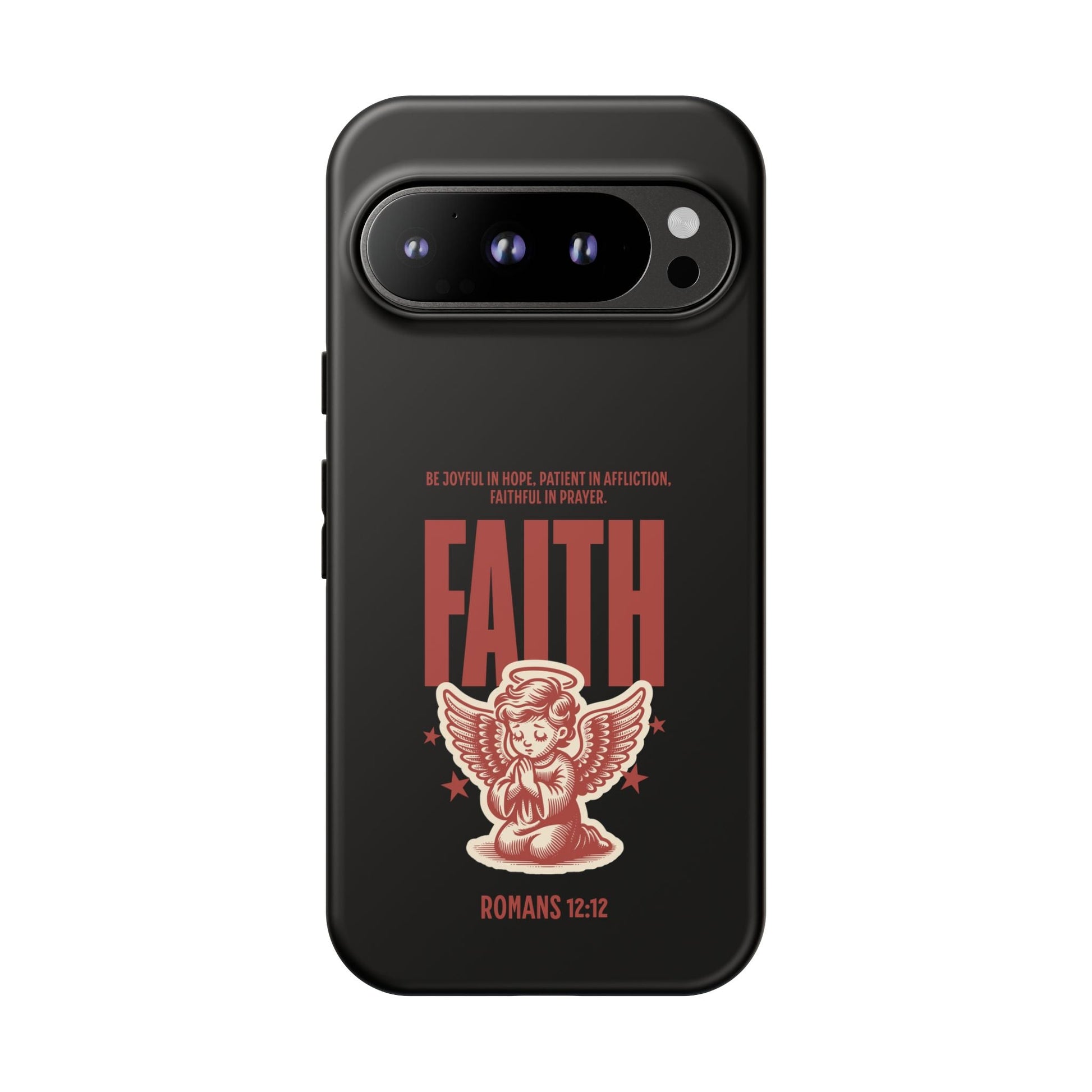 Faith - Inspired Tough Phone Case, Angel Phone Cover, Inspirational Mobile Protector, Christian Gift, Romans 12:12 Decor | Phone Case – GodSpeed Threads