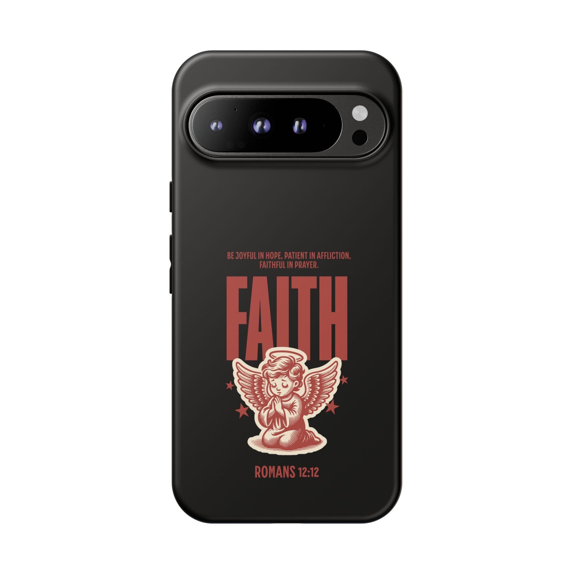 Faith - Inspired Tough Phone Case, Angel Phone Cover, Inspirational Mobile Protector, Christian Gift, Romans 12:12 Decor | Phone Case – GodSpeed Threads