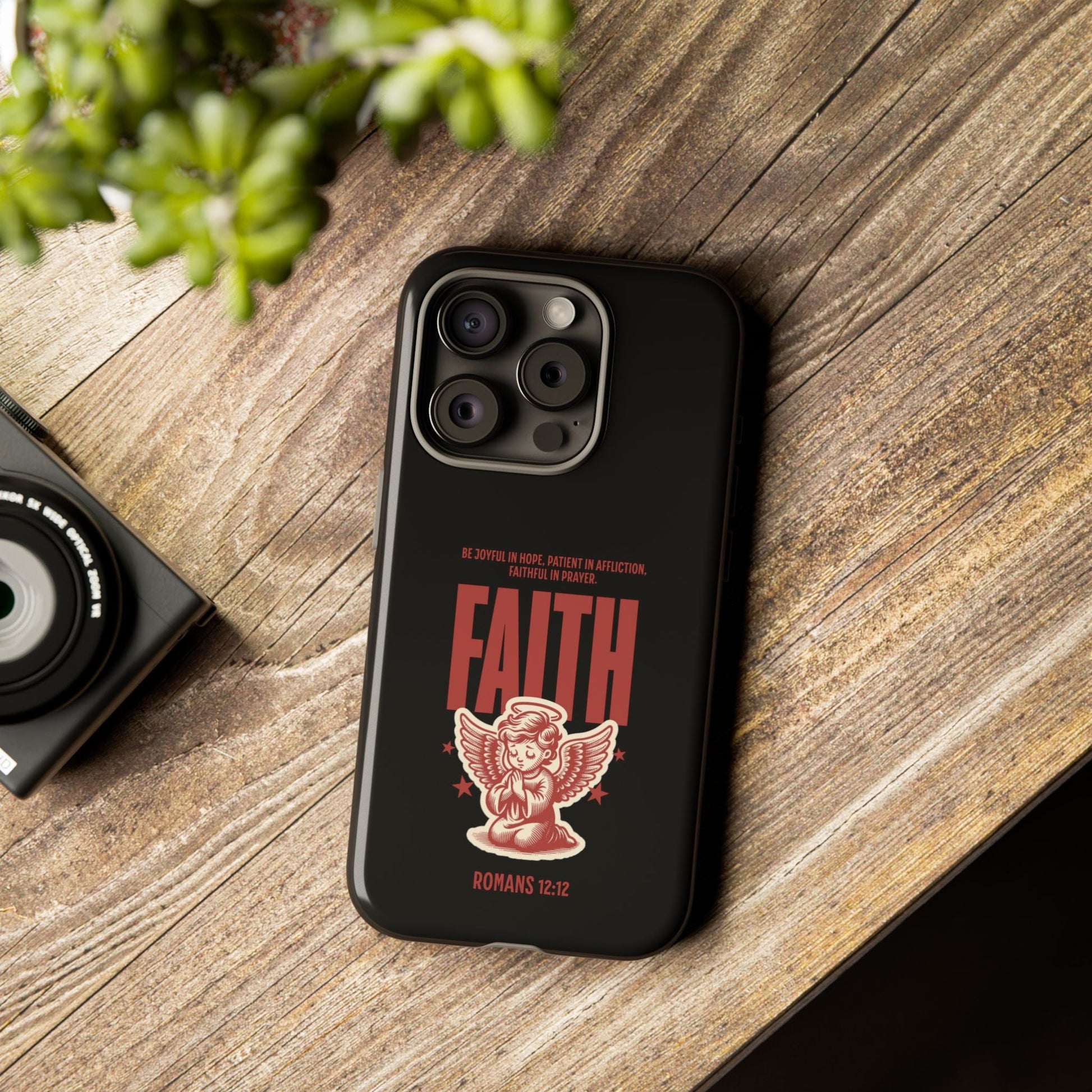 Faith - Inspired Tough Phone Case, Angel Phone Cover, Inspirational Mobile Protector, Christian Gift, Romans 12:12 Decor | Phone Case – GodSpeed Threads
