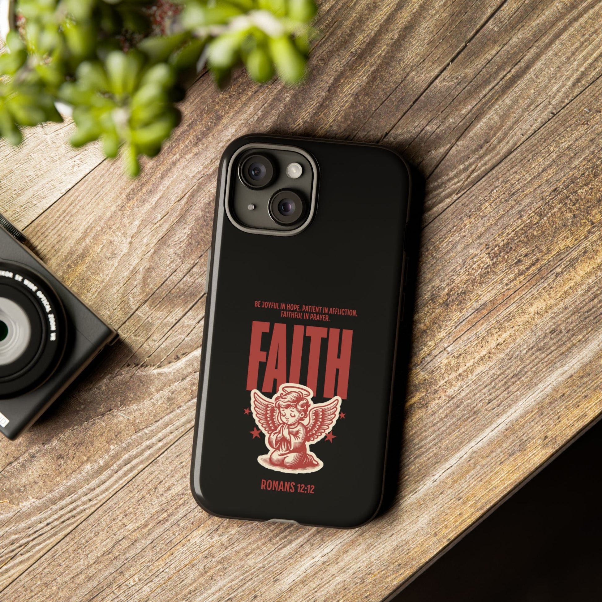Faith - Inspired Tough Phone Case, Angel Phone Cover, Inspirational Mobile Protector, Christian Gift, Romans 12:12 Decor | Phone Case – GodSpeed Threads
