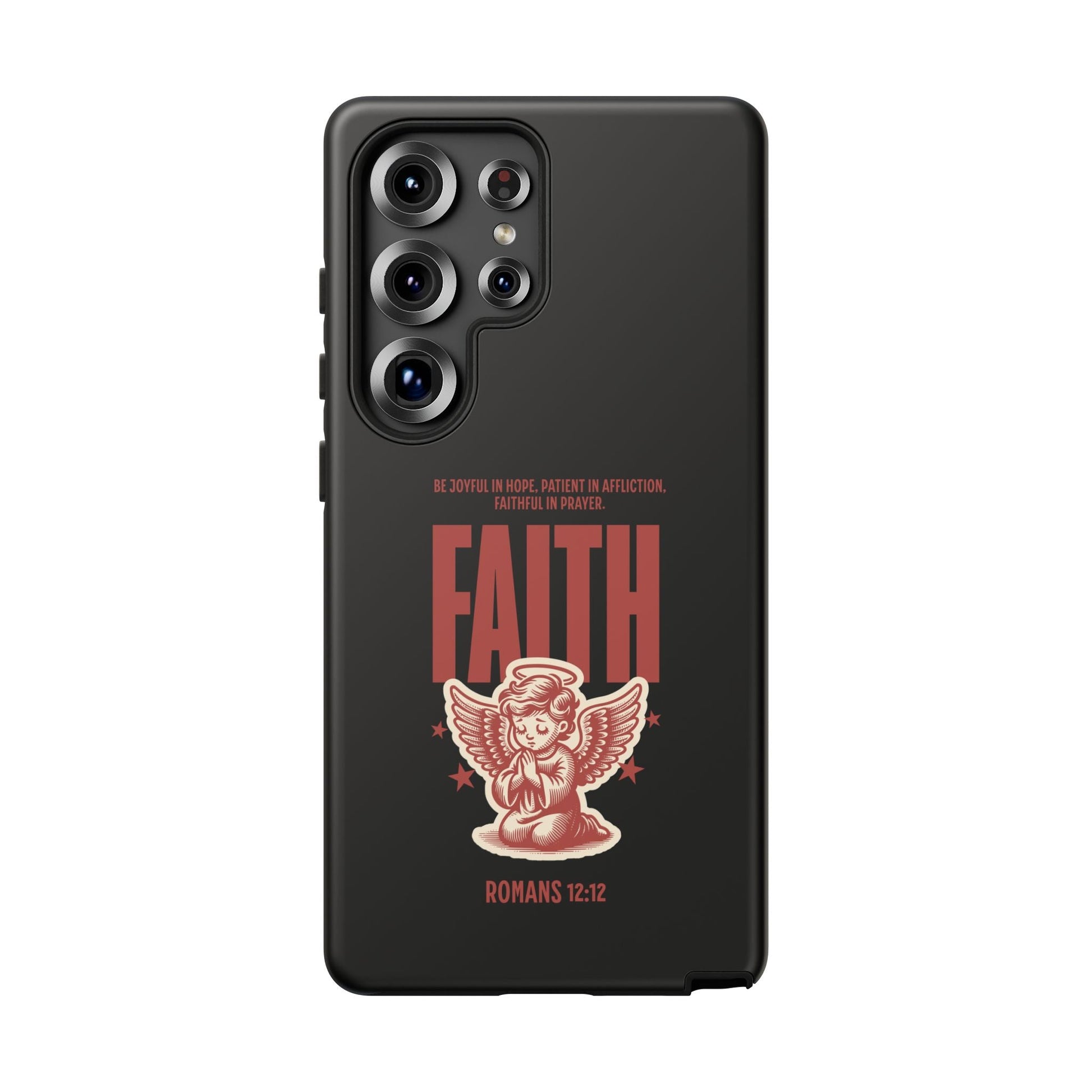 Faith - Inspired Tough Phone Case, Angel Phone Cover, Inspirational Mobile Protector, Christian Gift, Romans 12:12 Decor | Phone Case – GodSpeed Threads
