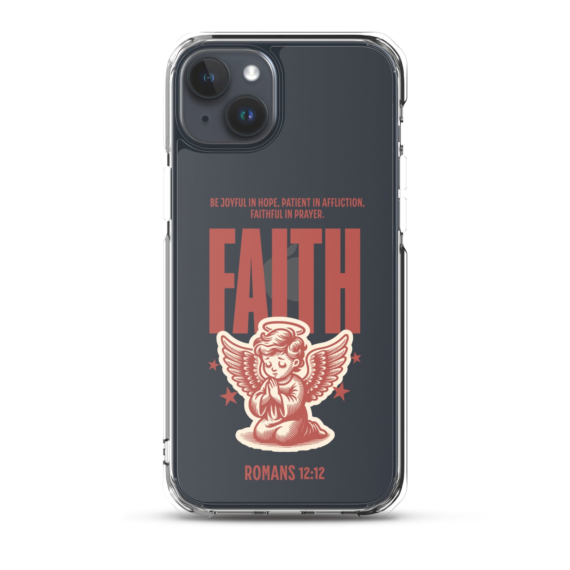 Faith – Romans 12:12 Angel Clear Case for iPhone® | Phone Case – GodSpeed Threads