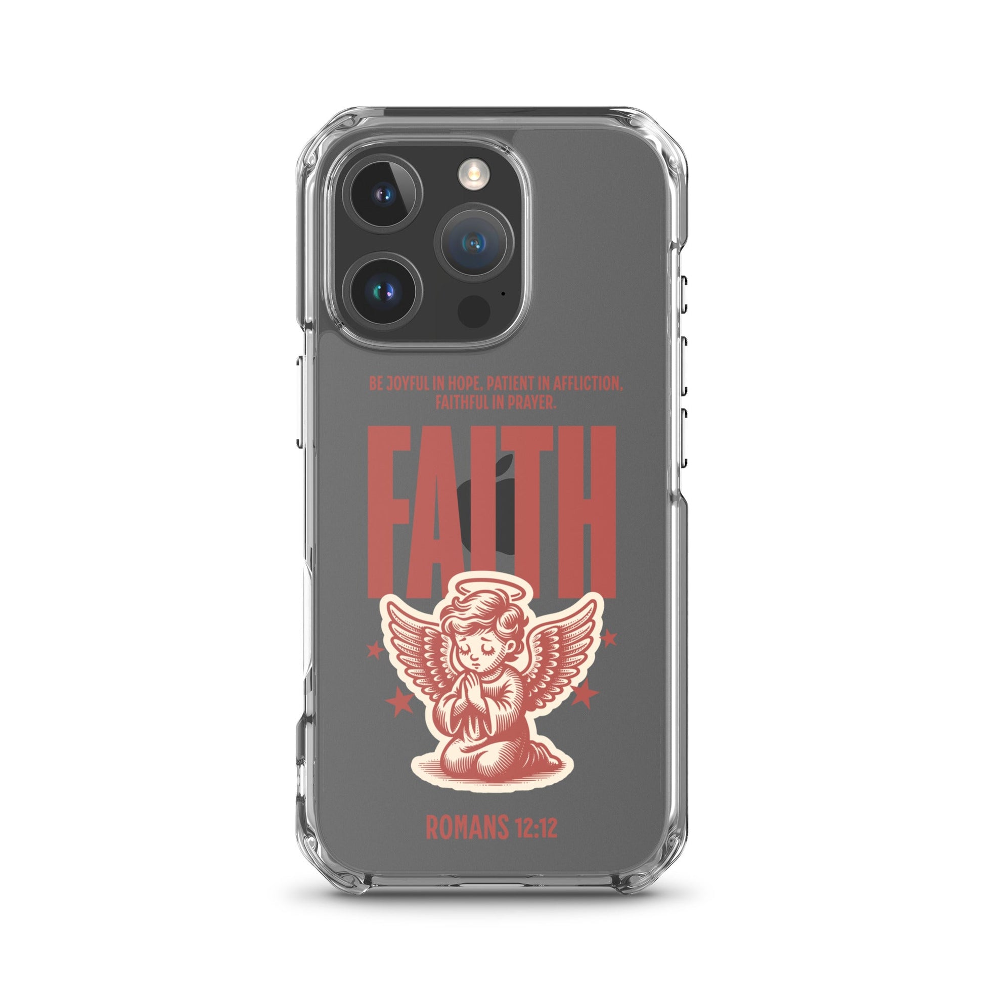 Faith – Romans 12:12 Angel Clear Case for iPhone® | Phone Case – GodSpeed Threads