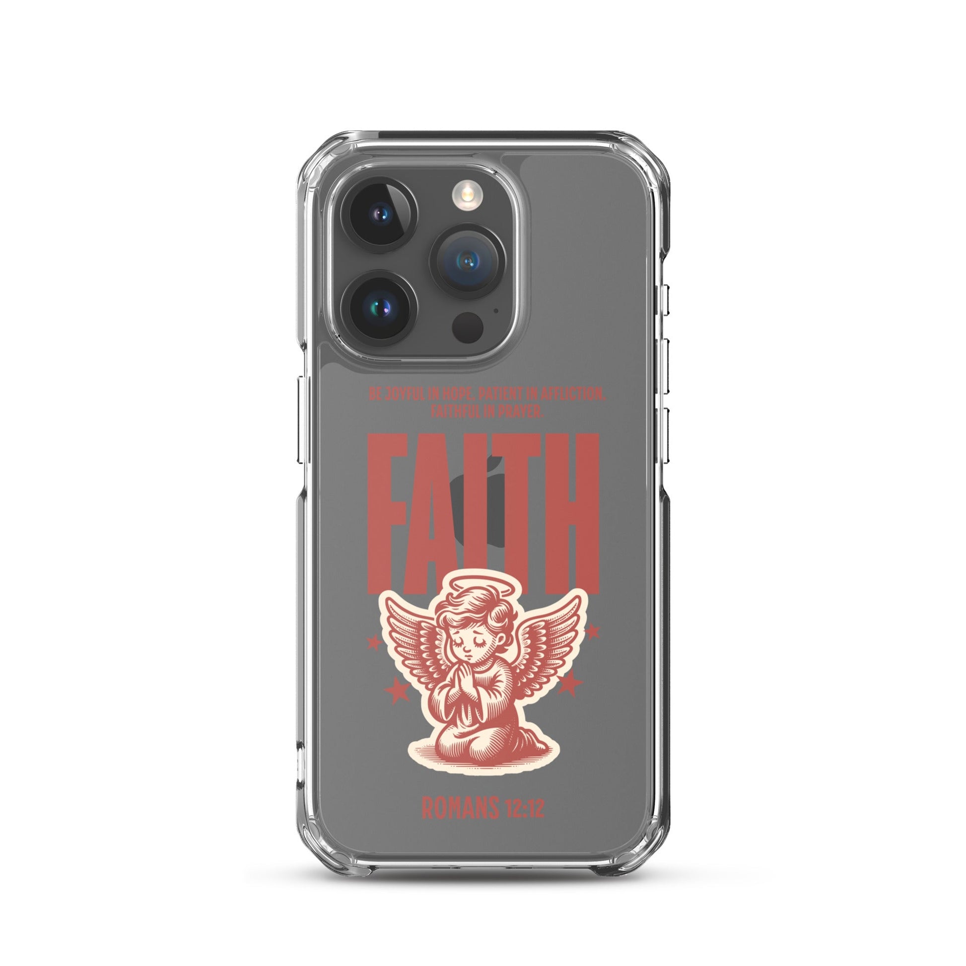 Faith – Romans 12:12 Angel Clear Case for iPhone® | Phone Case – GodSpeed Threads