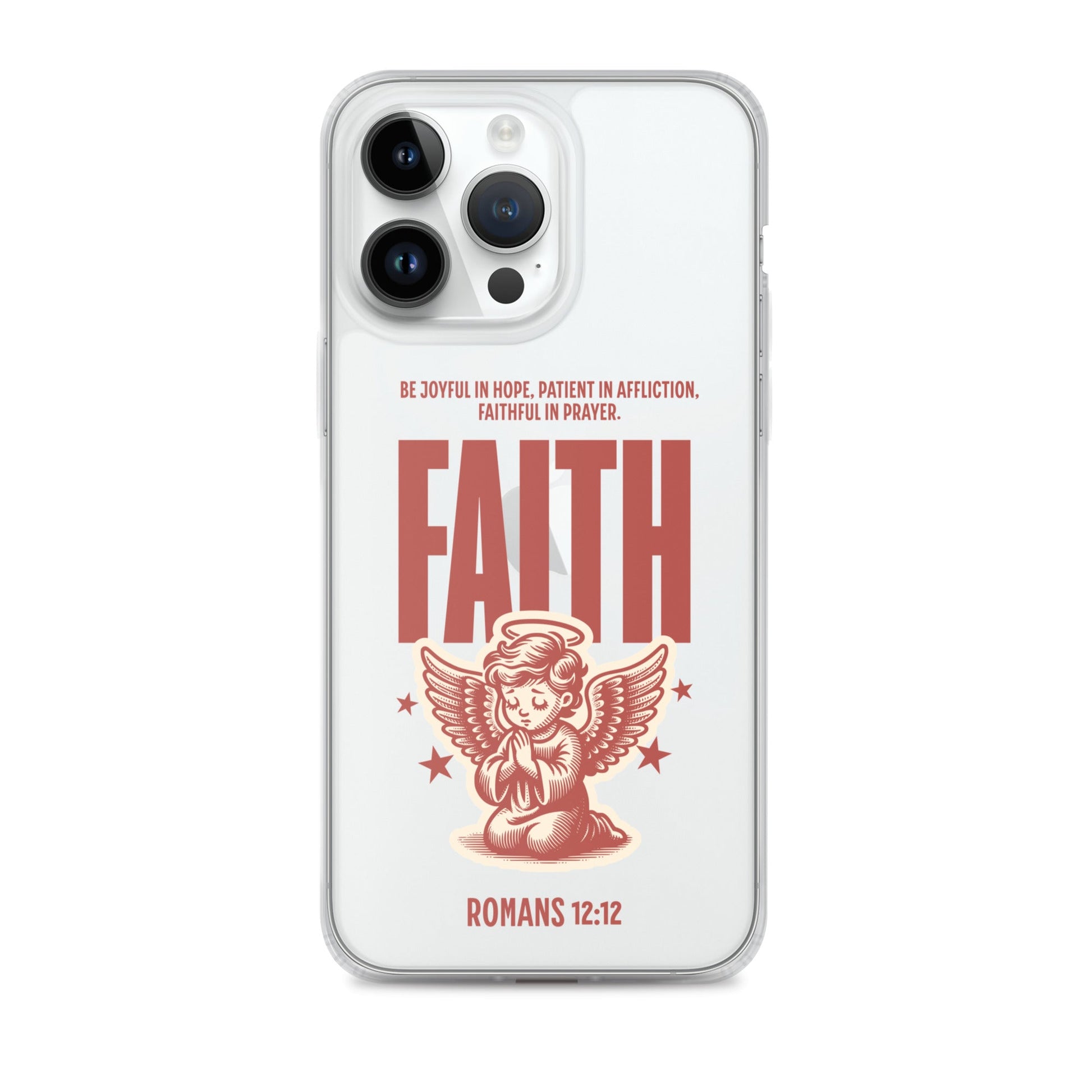 Faith – Romans 12:12 Angel Clear Case for iPhone® | Phone Case – GodSpeed Threads