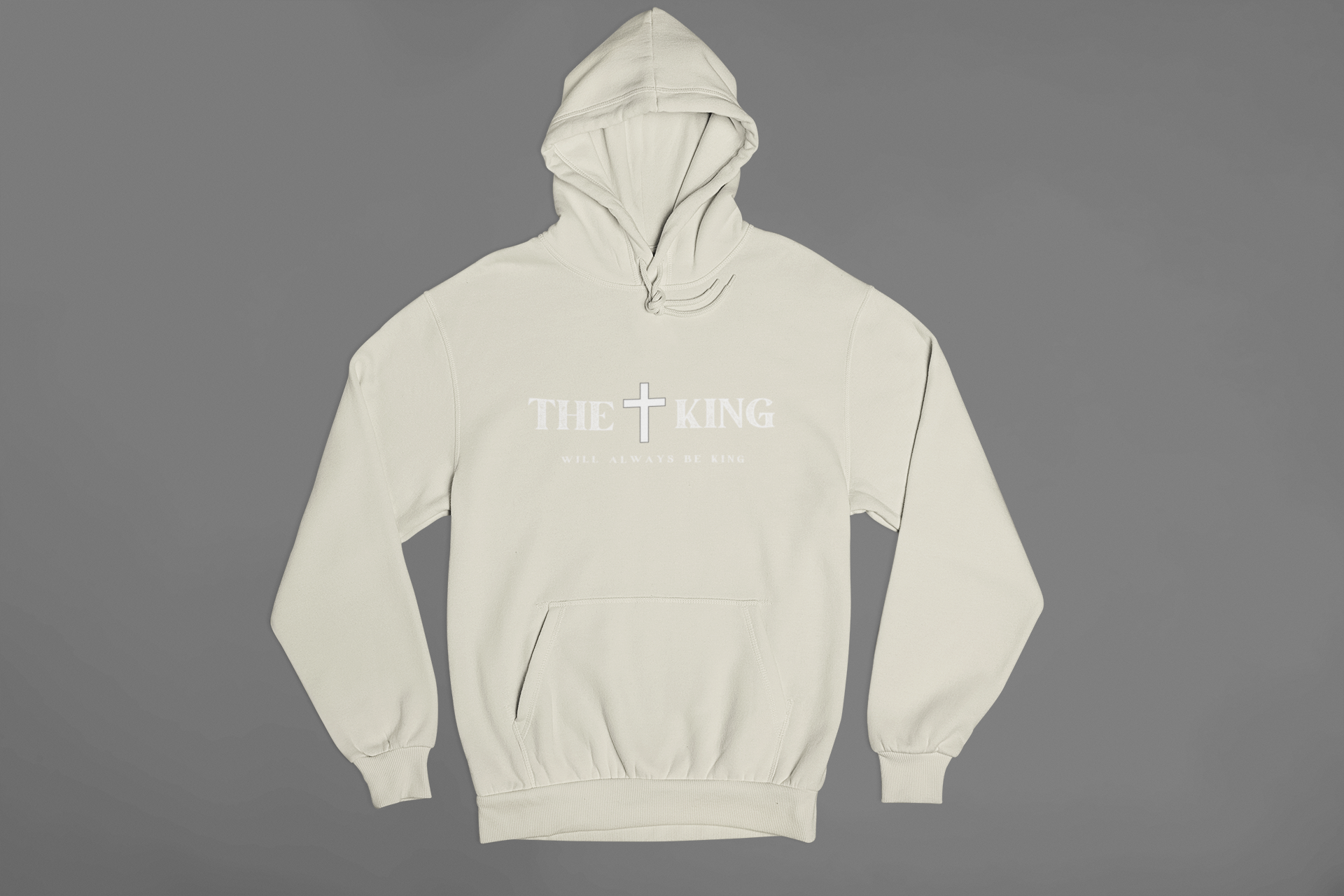 "The King Will Always Be King Christian hoodie with a cross design."
"Minimalist Christian hoodie with a faith-based message."
"Inspirational faith hoodie featuring a cross and bold typography."
"Christian pullover hoodie for church, worship, and everyday wear."
"Religious hoodie for believers and faith-driven individuals."