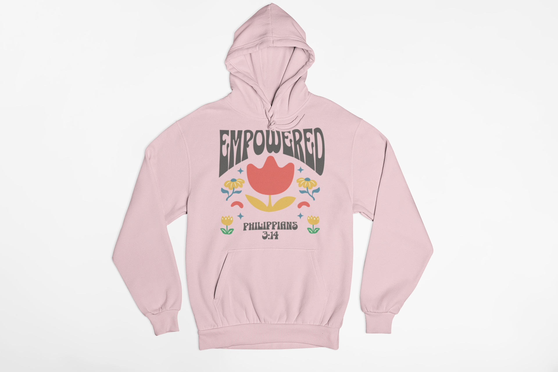 "Empowered Philippians 3:14 hoodie with vibrant floral Christian design."
"Faith-based hoodie with an uplifting Bible verse about perseverance."
"Cozy Christian hoodie featuring motivational scripture from Philippians 3:14."
"Inspirational Christian hoodie for faith-driven individuals."
"Stylish Christian streetwear hoodie with empowering message."