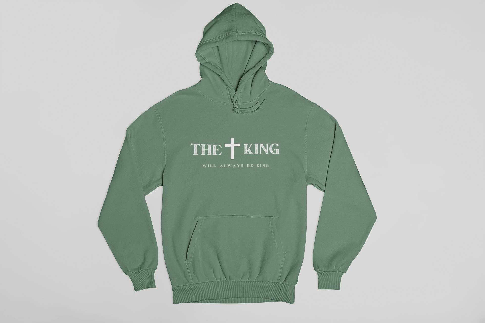 "The King Will Always Be King Christian hoodie with a cross design."
"Minimalist Christian hoodie with a faith-based message."
"Inspirational faith hoodie featuring a cross and bold typography."
"Christian pullover hoodie for church, worship, and everyday wear."
"Religious hoodie for believers and faith-driven individuals."