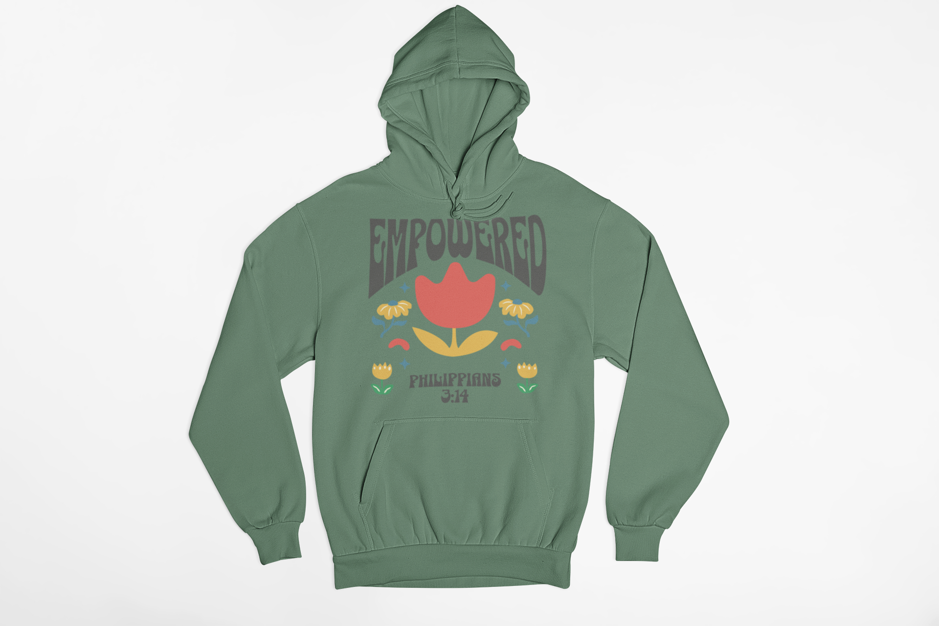 "Empowered Philippians 3:14 hoodie with vibrant floral Christian design."
"Faith-based hoodie with an uplifting Bible verse about perseverance."
"Cozy Christian hoodie featuring motivational scripture from Philippians 3:14."
"Inspirational Christian hoodie for faith-driven individuals."
"Stylish Christian streetwear hoodie with empowering message."