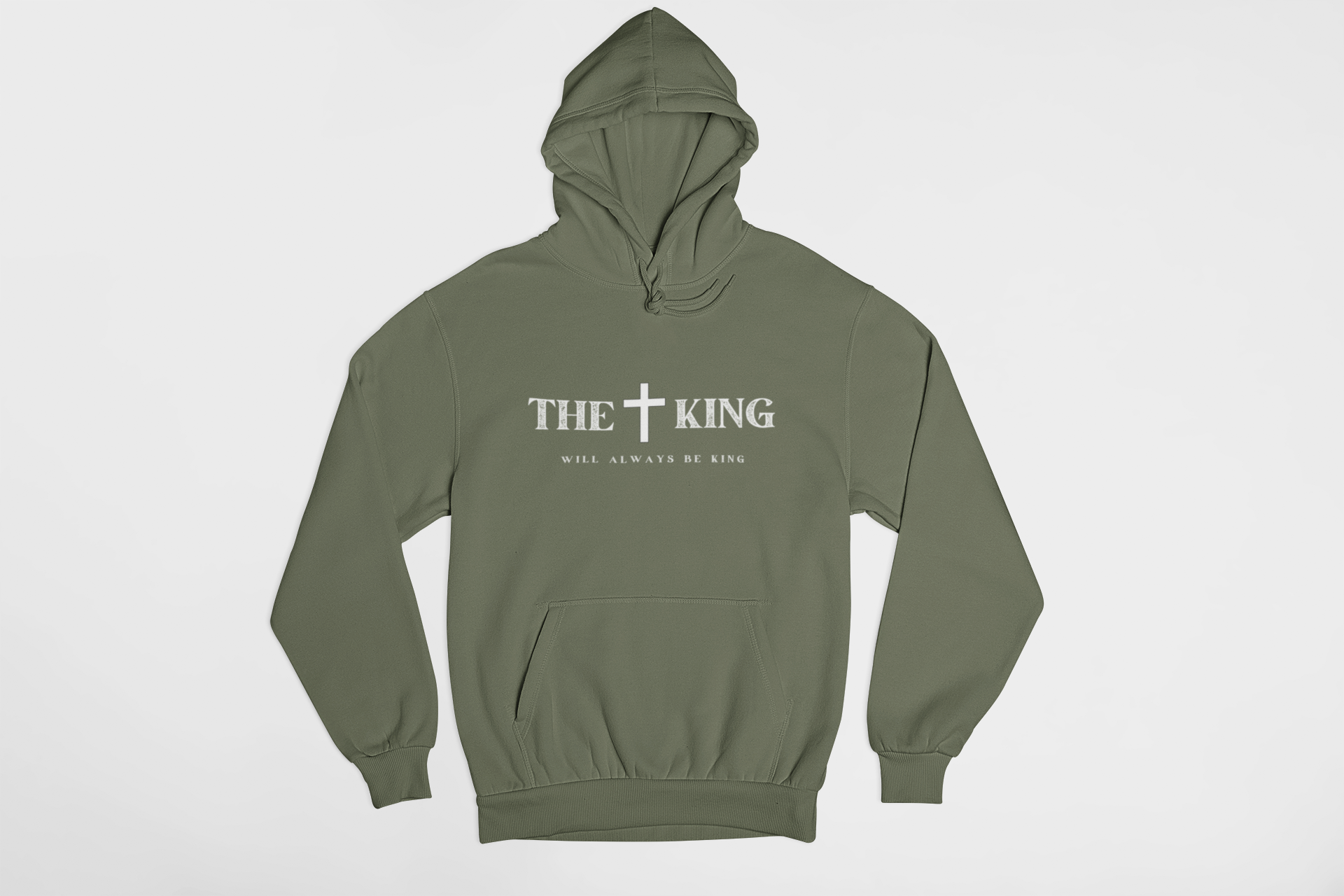 "The King Will Always Be King Christian hoodie with a cross design."
"Minimalist Christian hoodie with a faith-based message."
"Inspirational faith hoodie featuring a cross and bold typography."
"Christian pullover hoodie for church, worship, and everyday wear."
"Religious hoodie for believers and faith-driven individuals."