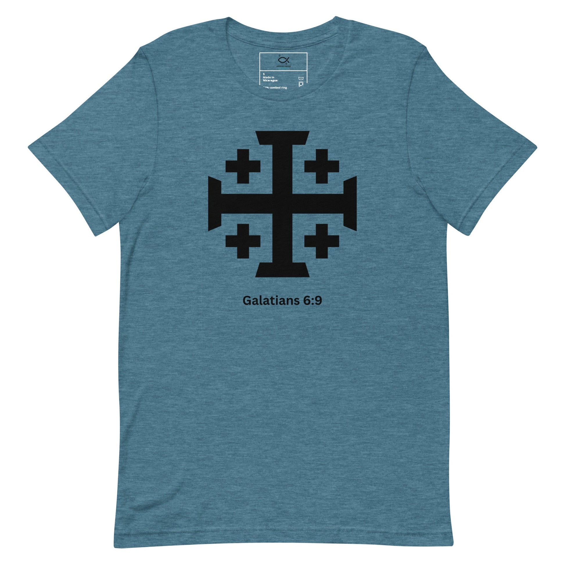 Galatians 6:9 Jerusalem Cross Shirt – Christian Perseverance Tee | t-shirts – GodSpeed Threads