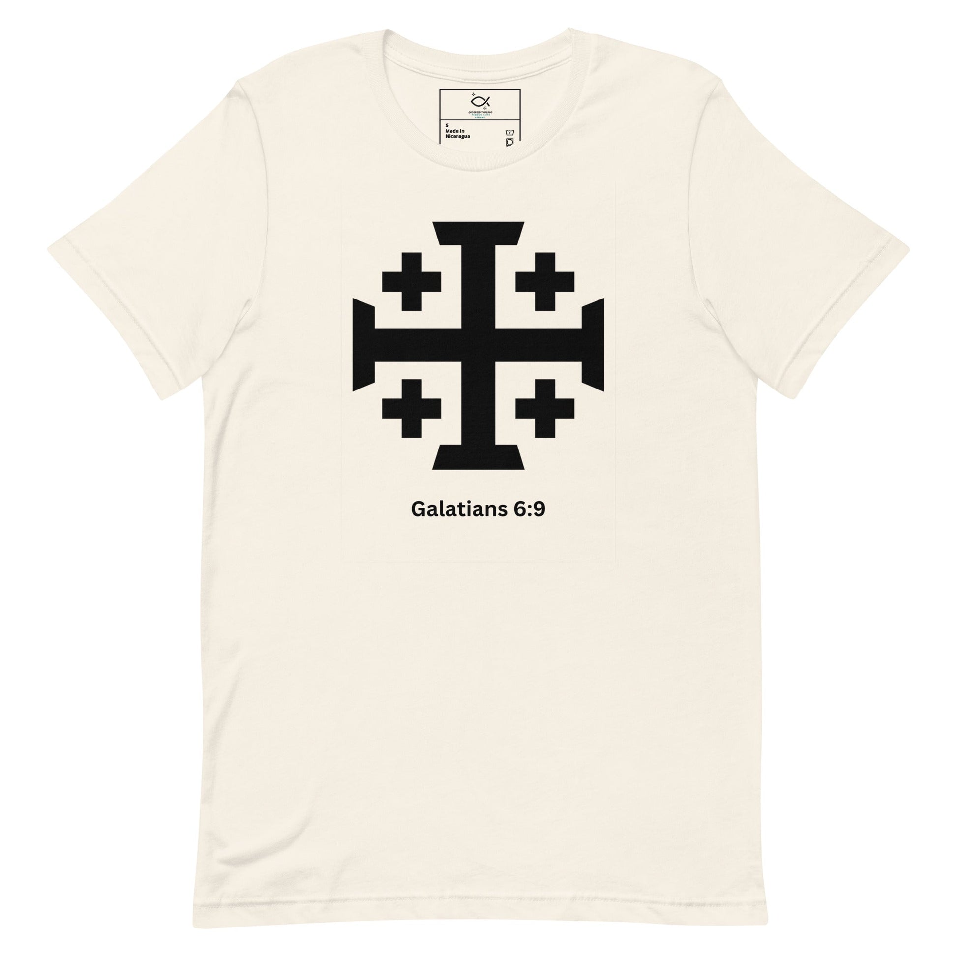 Galatians 6:9 Jerusalem Cross Shirt – Christian Perseverance Tee | t-shirts – GodSpeed Threads