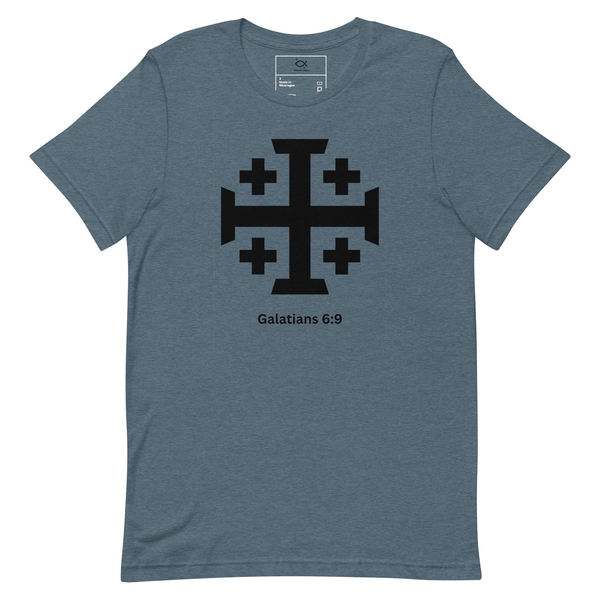 Galatians 6:9 Jerusalem Cross Shirt – Christian Perseverance Tee | t-shirts – GodSpeed Threads