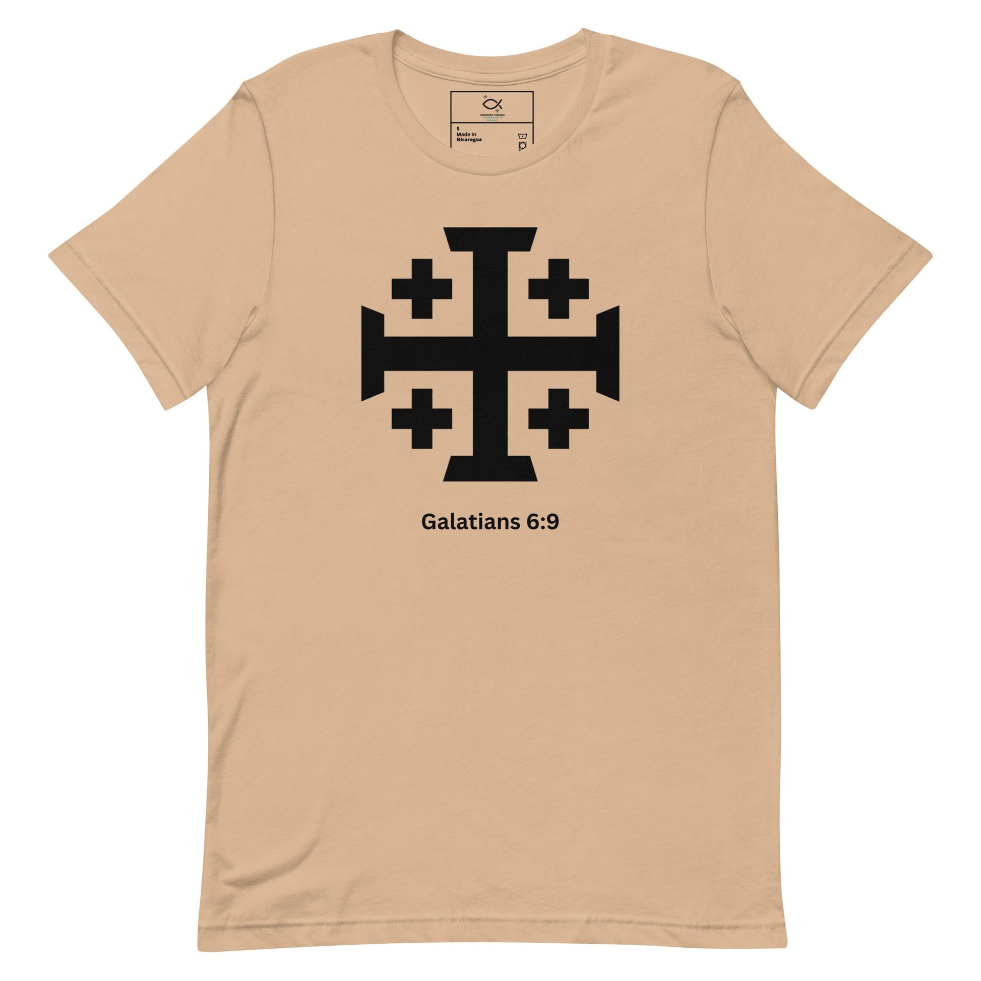 Galatians 6:9 Jerusalem Cross Shirt – Christian Perseverance Tee | t-shirts – GodSpeed Threads