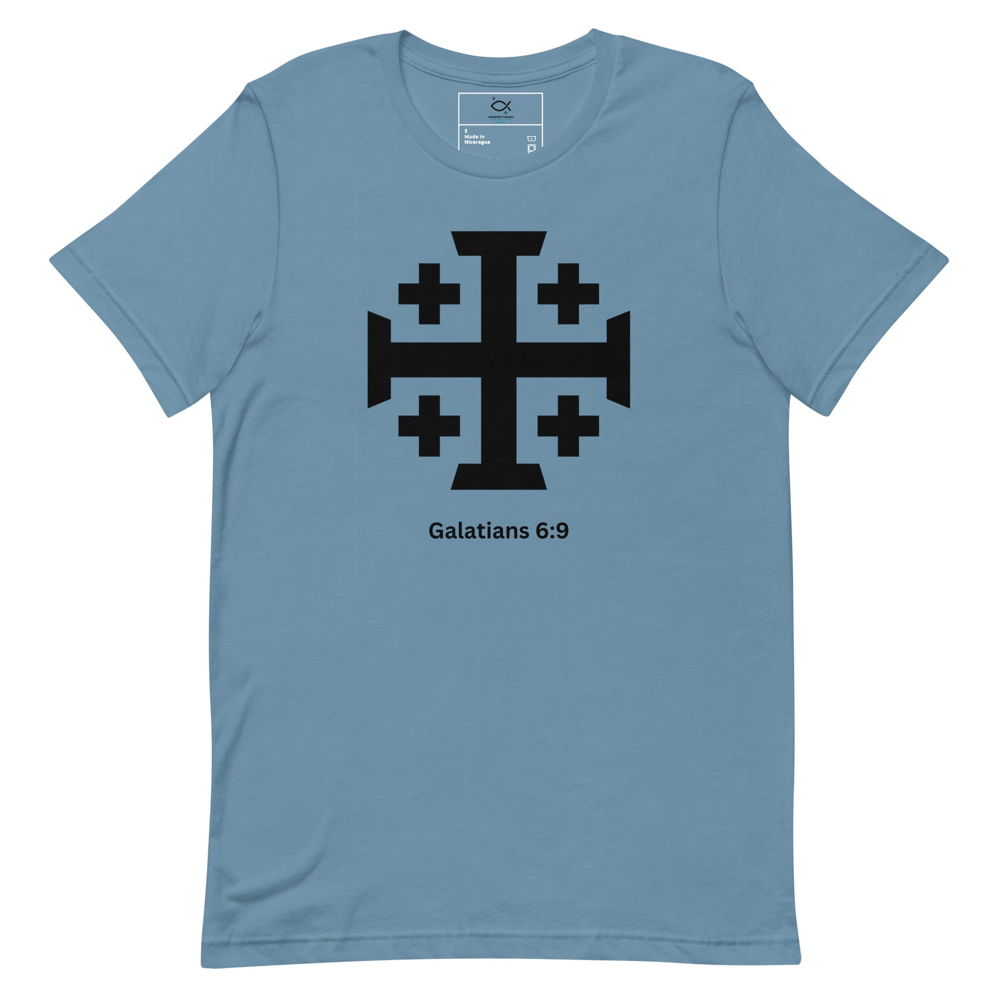 Galatians 6:9 Jerusalem Cross Shirt – Christian Perseverance Tee | t-shirts – GodSpeed Threads