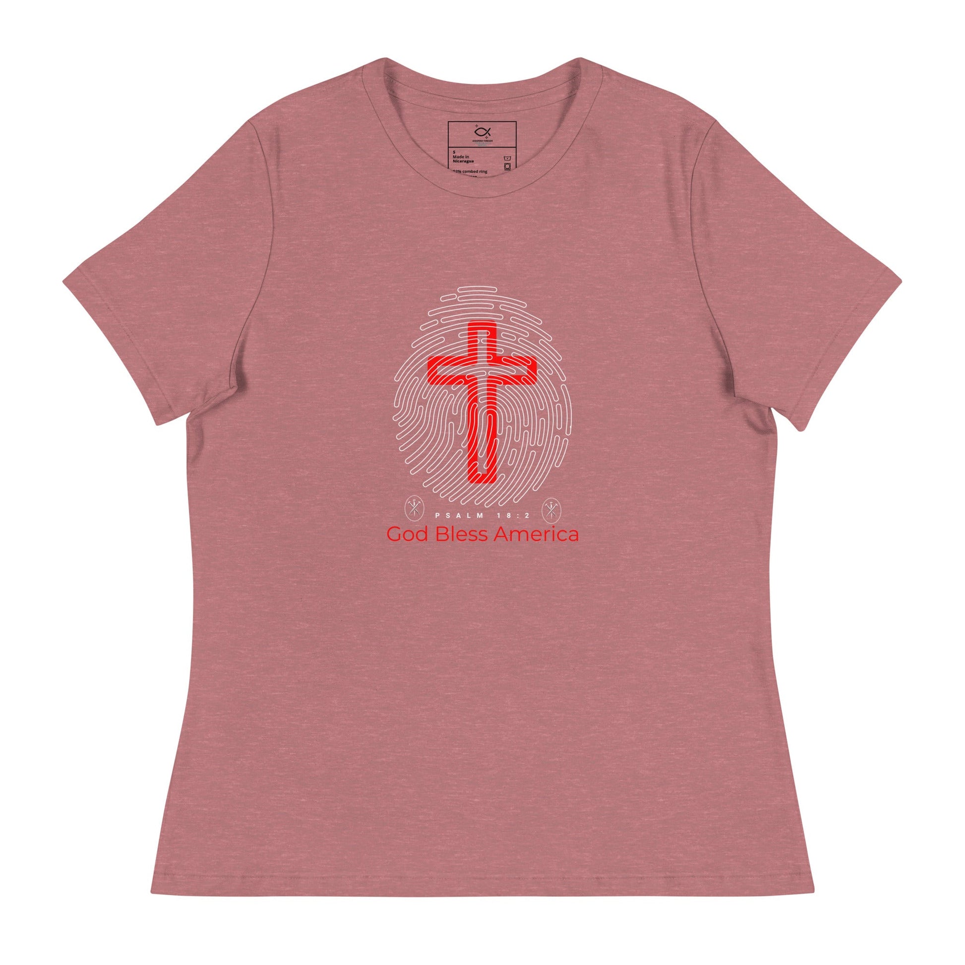 God Bless America T-Shirt – Psalm 18:2 Cross & Fingerprint Faith Tee (Unisex Fit) | – GodSpeed Threads