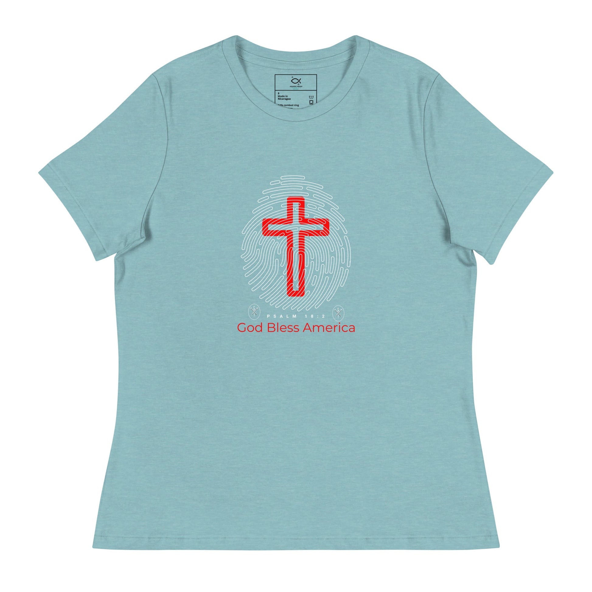 God Bless America T-Shirt – Psalm 18:2 Cross & Fingerprint Faith Tee (Unisex Fit) | – GodSpeed Threads