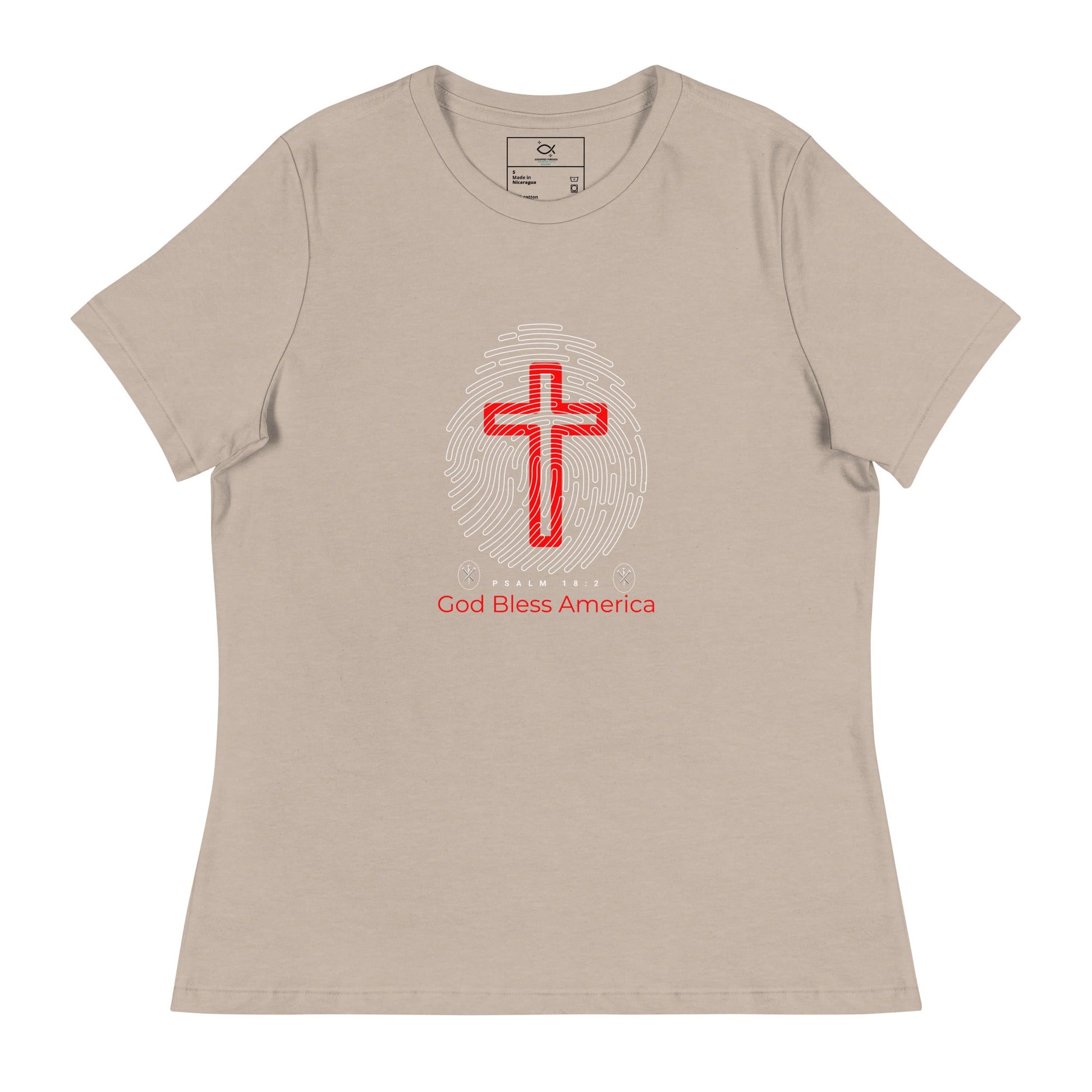God Bless America T-Shirt – Psalm 18:2 Cross & Fingerprint Faith Tee (Unisex Fit) | – GodSpeed Threads
