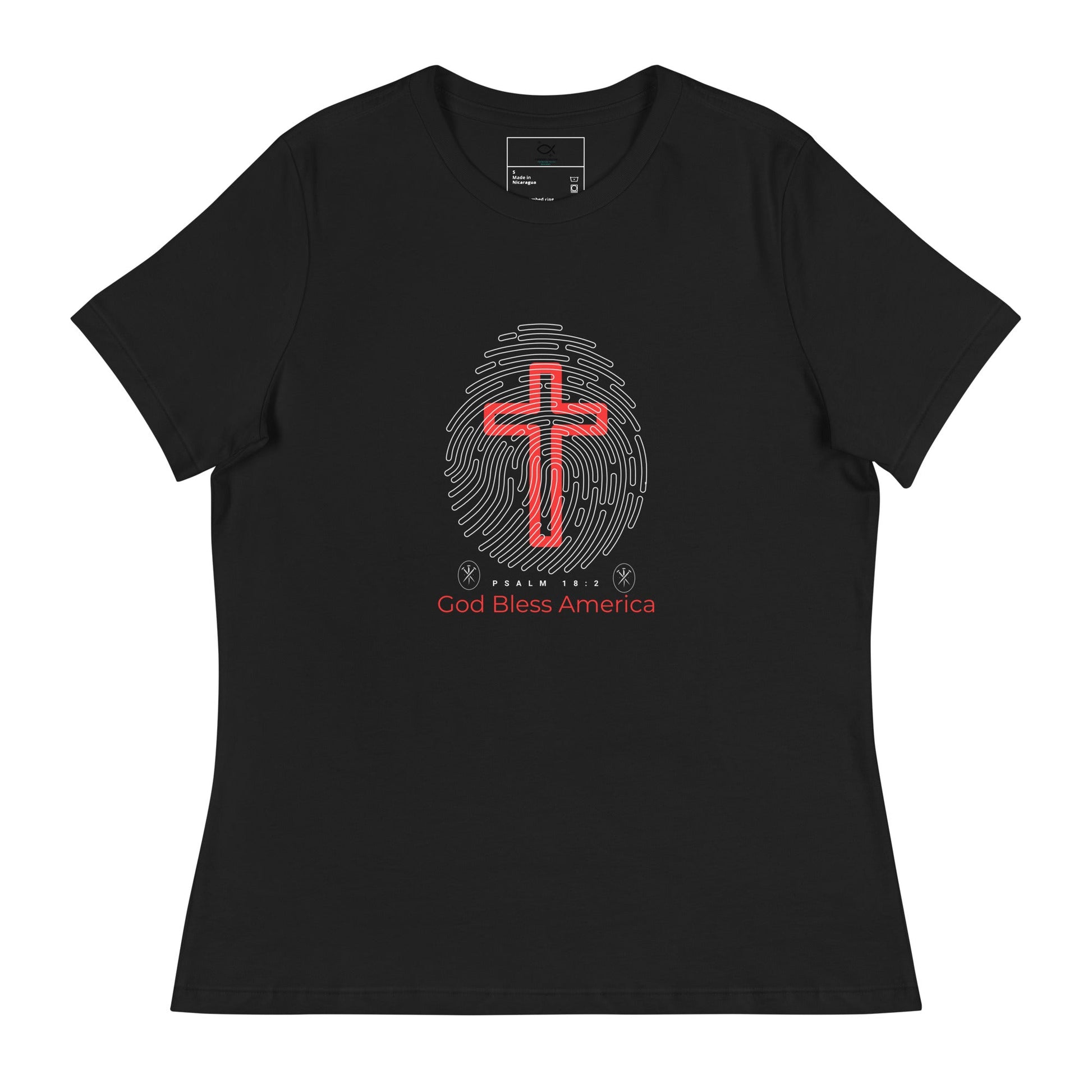 God Bless America T-Shirt – Psalm 18:2 Cross & Fingerprint Faith Tee (Unisex Fit) | – GodSpeed Threads
