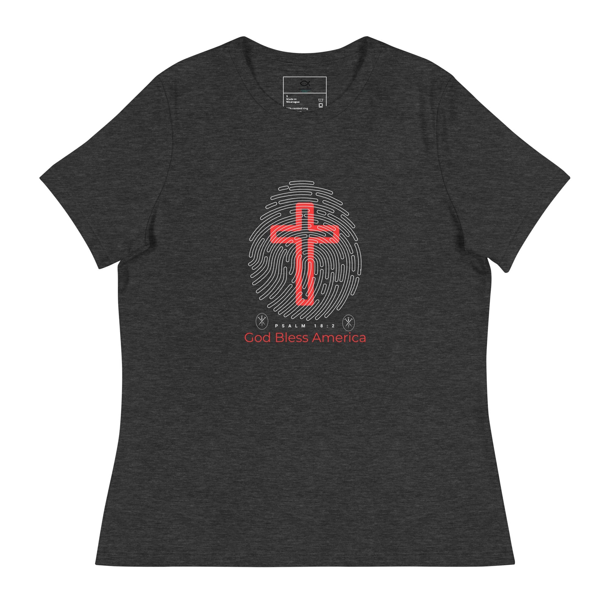 God Bless America T-Shirt – Psalm 18:2 Cross & Fingerprint Faith Tee (Unisex Fit) | – GodSpeed Threads